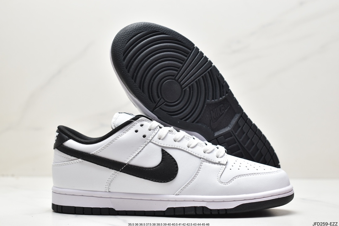 170 WMNS SB Dunk Low”Reverse Panda”扣篮系列低帮休闲运动滑板板鞋“皮革白黑反转熊猫”DD1503-113