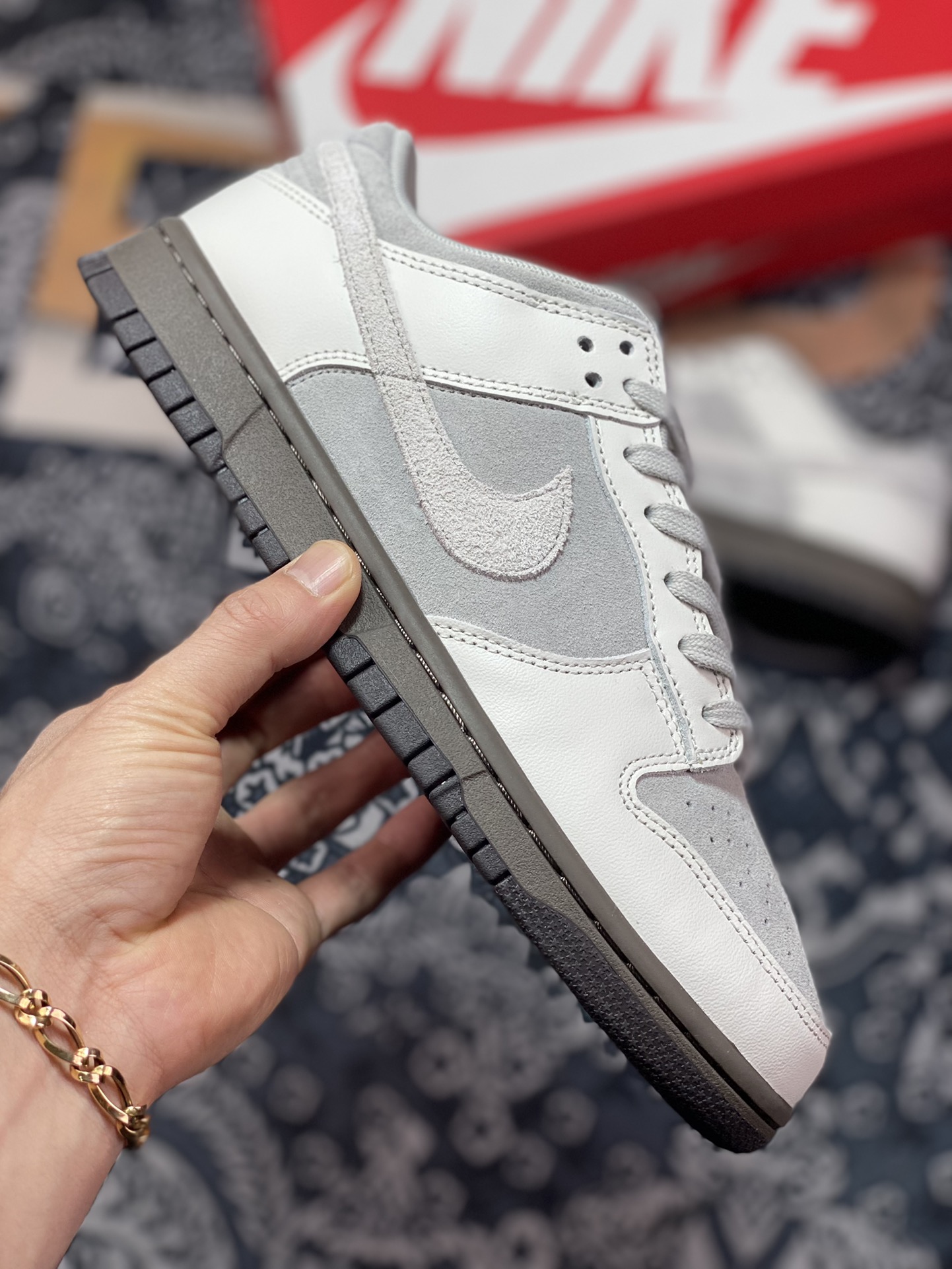300 Nike SB Dunk Low”Ironstone”扣篮系列低帮休闲运动滑板板鞋“石头灰白”FD9746-001