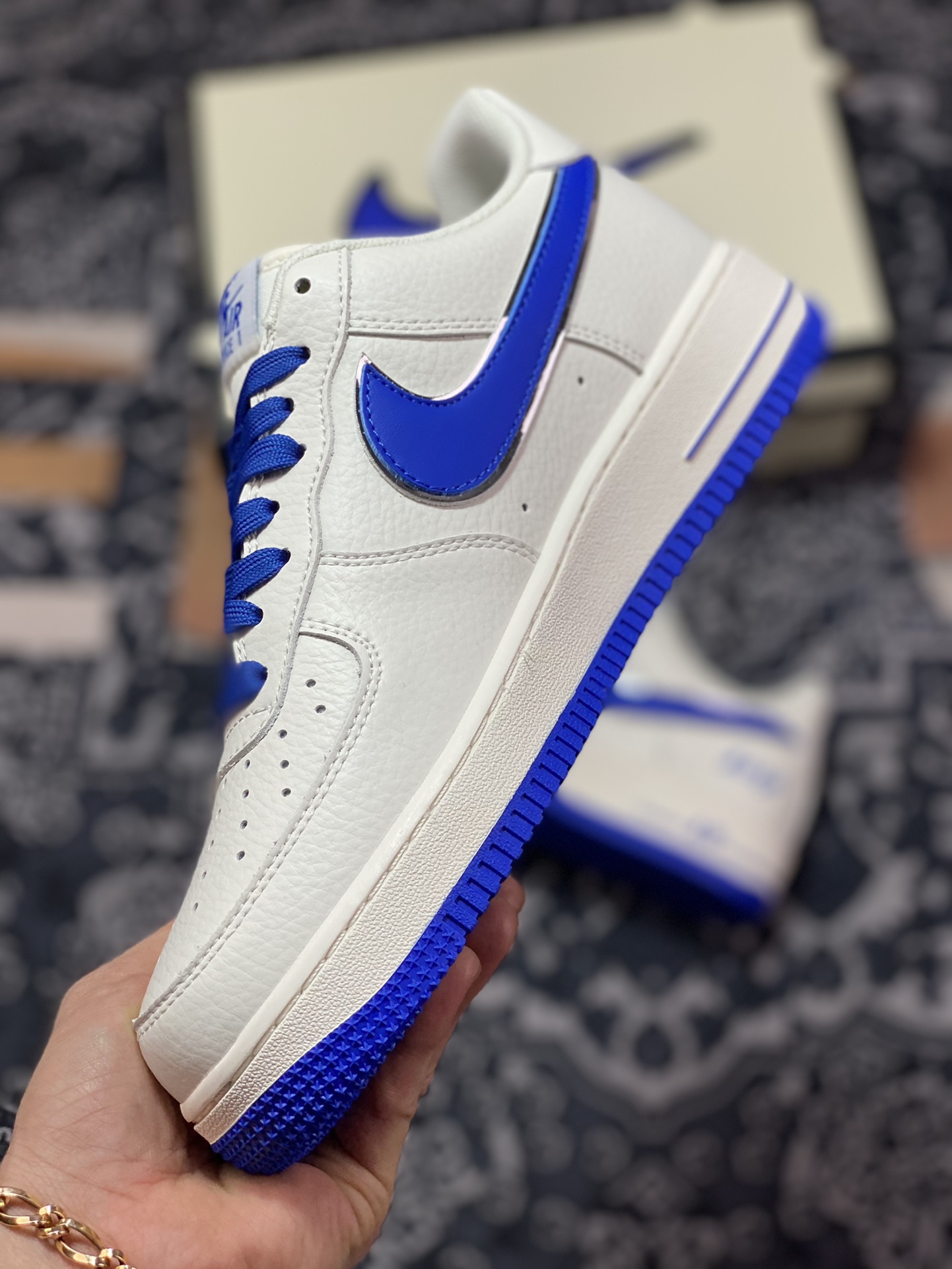 260 Nike Air Force 1’07 Low”White/Royal Blue/Silver”空军一号板鞋“皮革白皇家蓝银小钩”BM1996-077