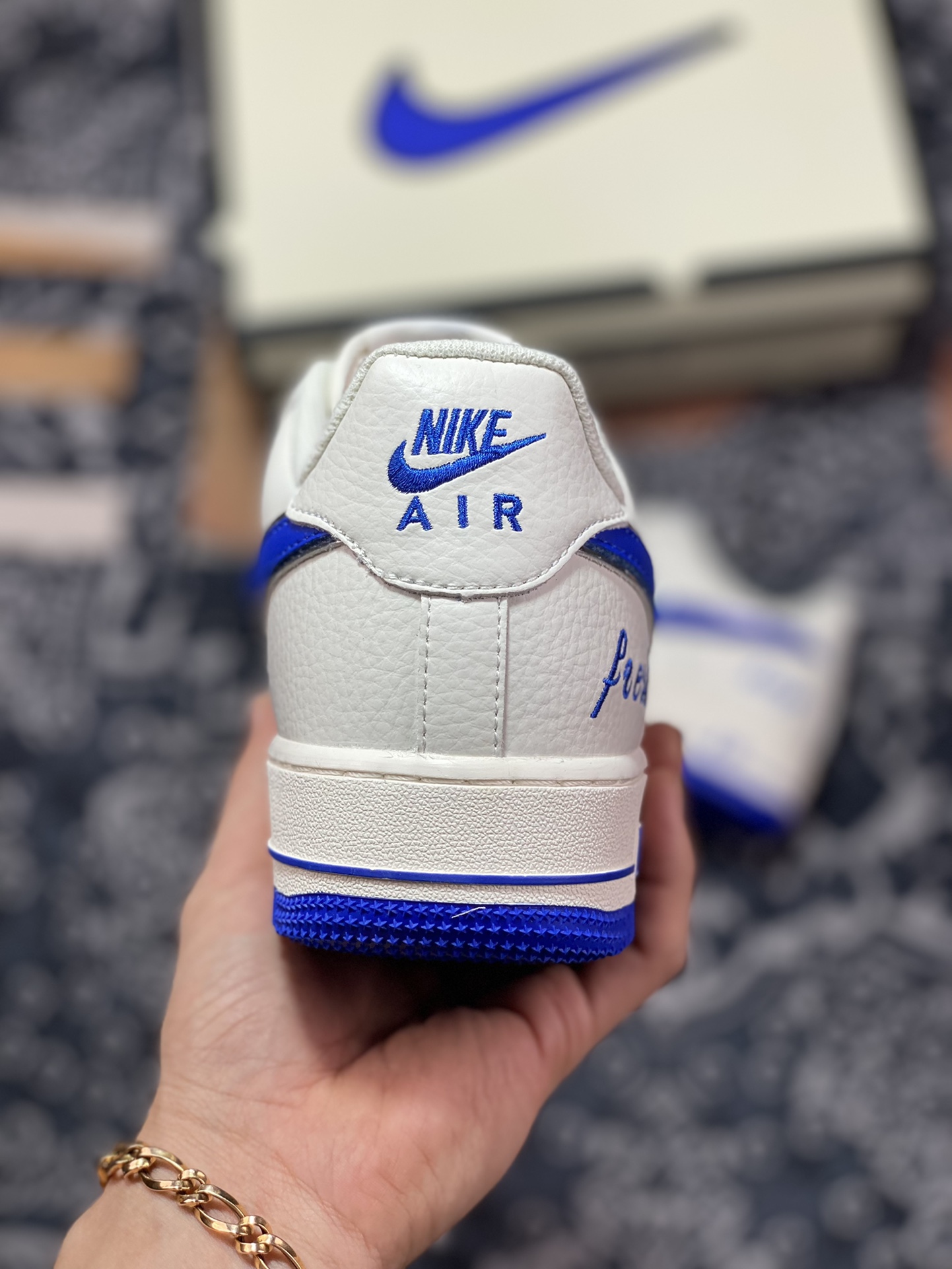 260 Nike Air Force 1’07 Low”White/Royal Blue/Silver”空军一号板鞋“皮革白皇家蓝银小钩”BM1996-077