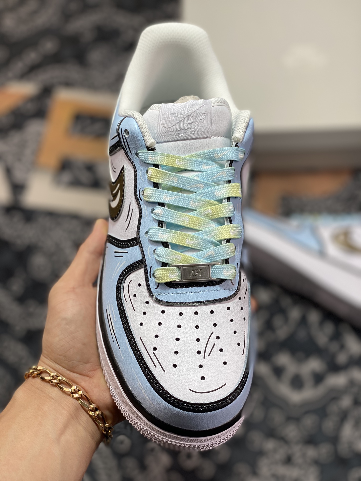 260 Nike Air Force 1 '07 Low”White/Black/Gold/Blue”空军一号CW2288-212