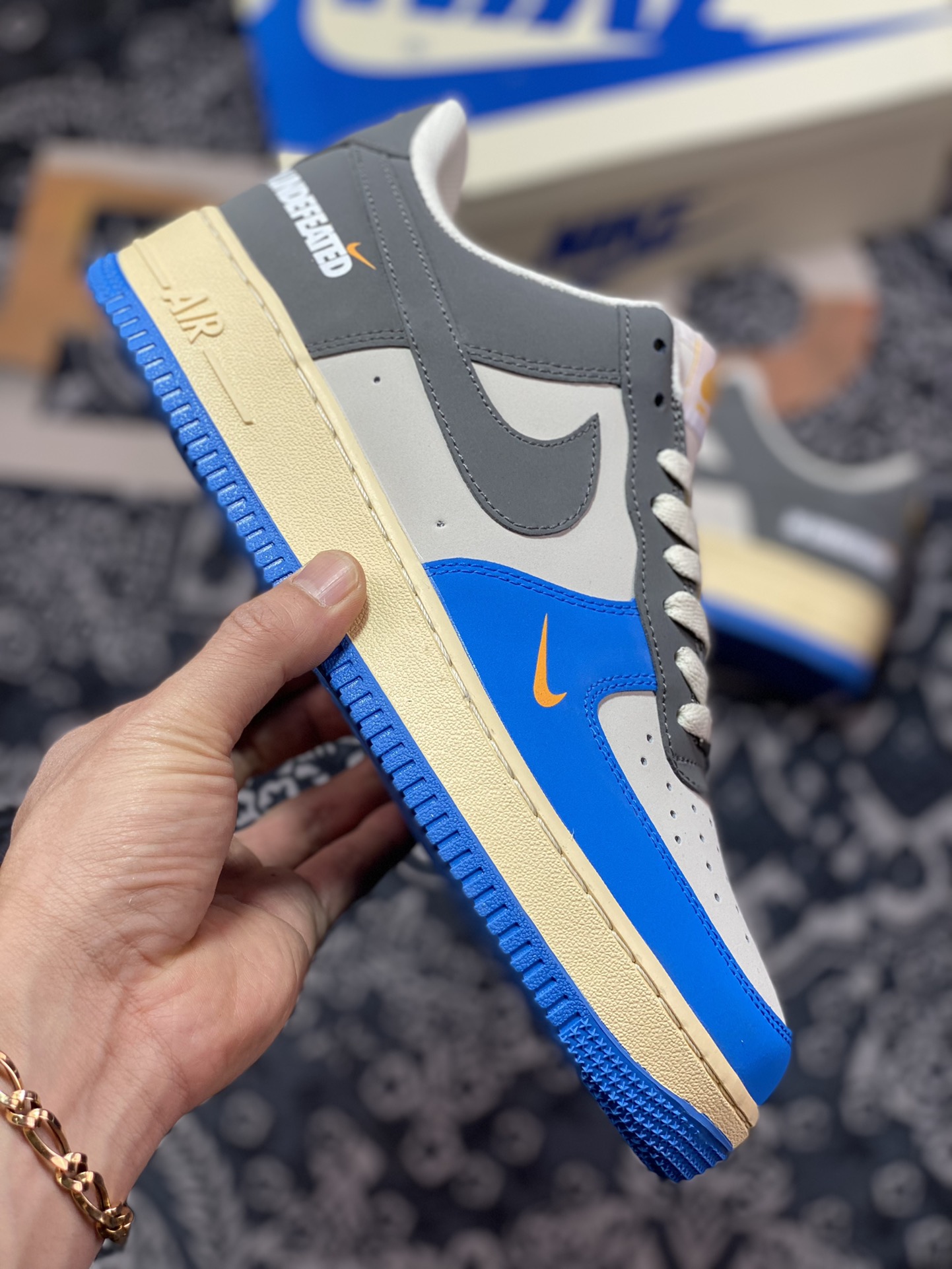 220 UNDEFEATED x Nike Air Force 1’07 Low”Blue/Grey”空军一号315122-005