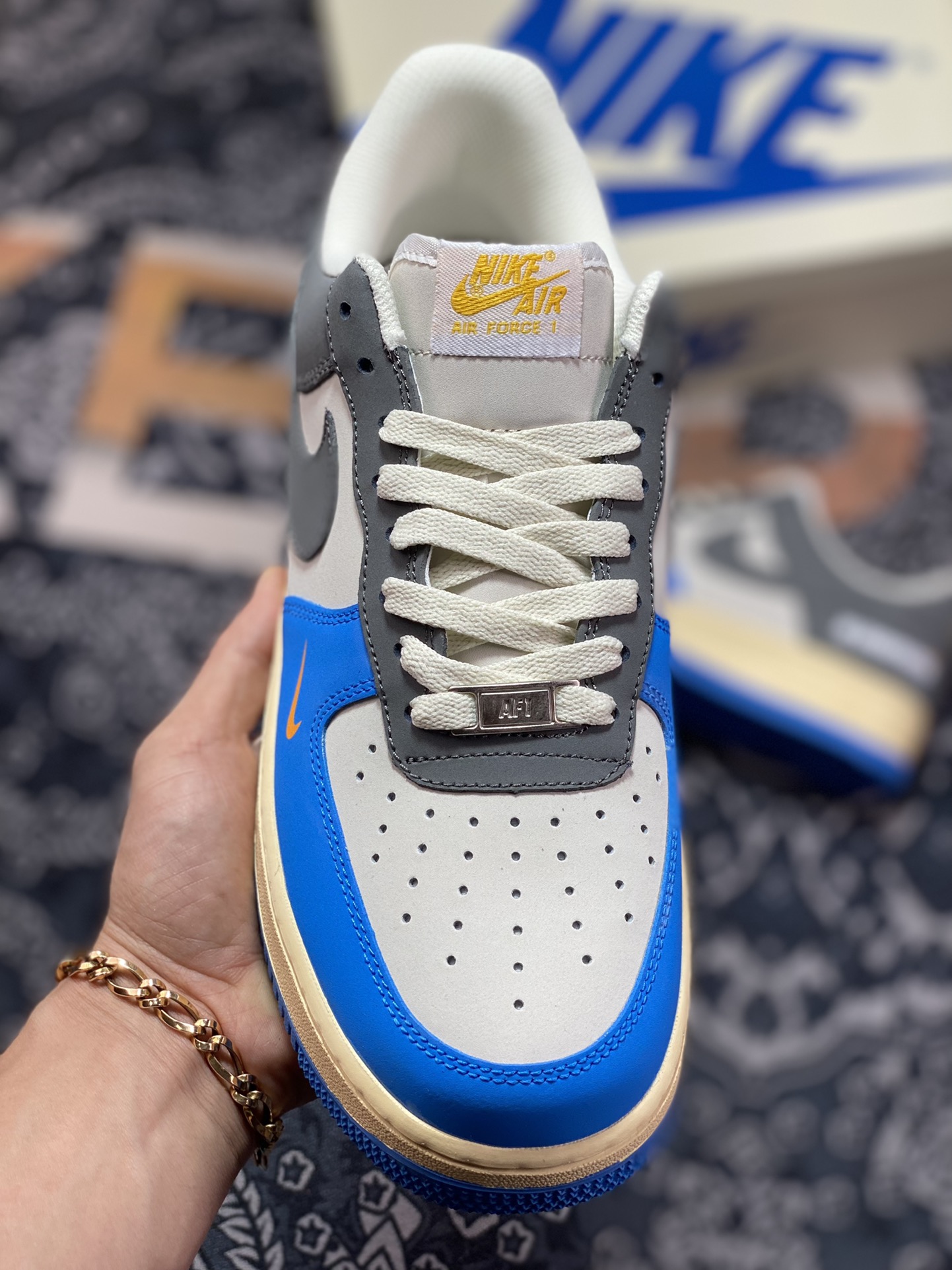 220 UNDEFEATED x Nike Air Force 1’07 Low”Blue/Grey”空军一号315122-005