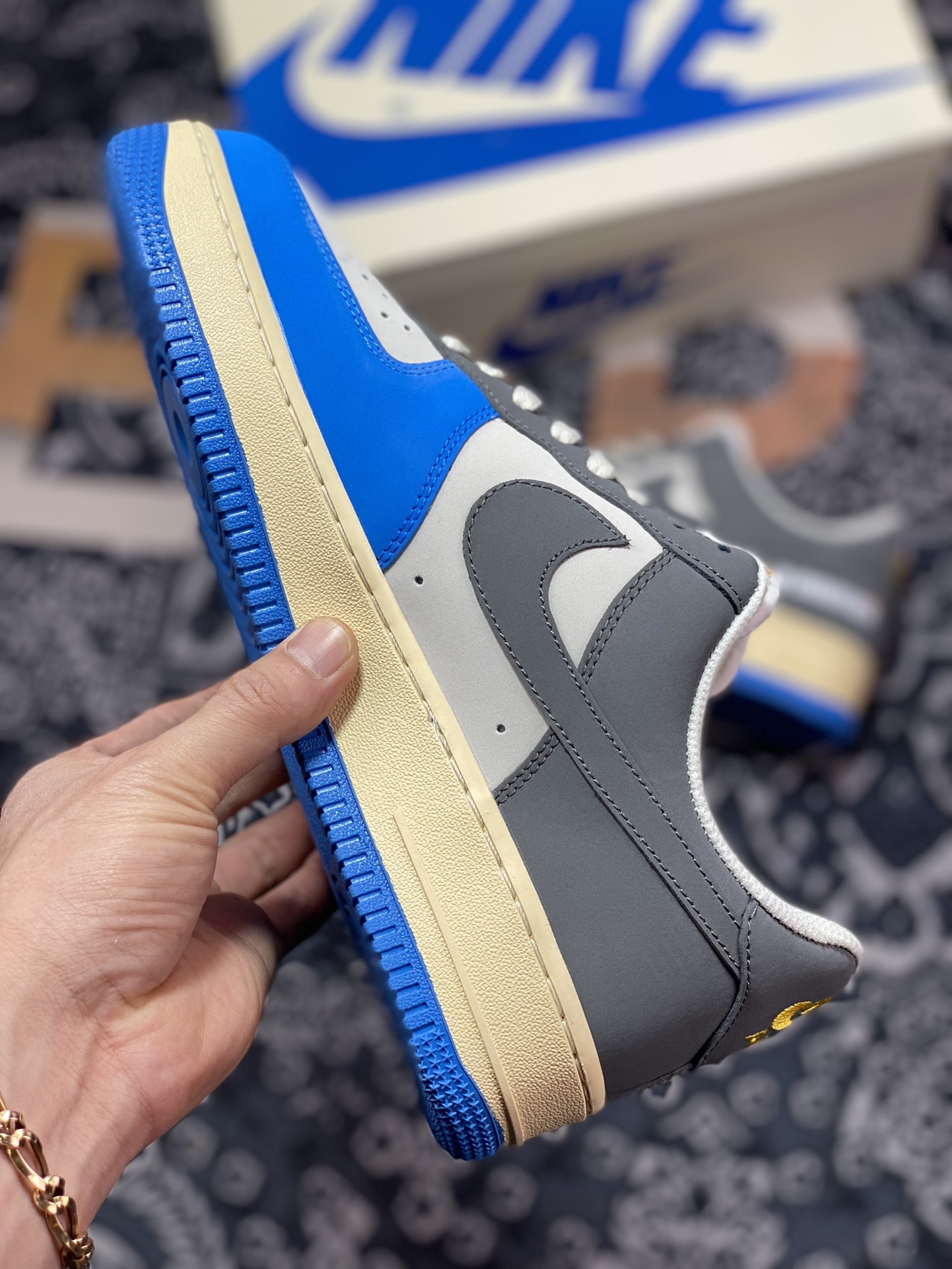 220 UNDEFEATED x Nike Air Force 1’07 Low”Blue/Grey”空军一号315122-005