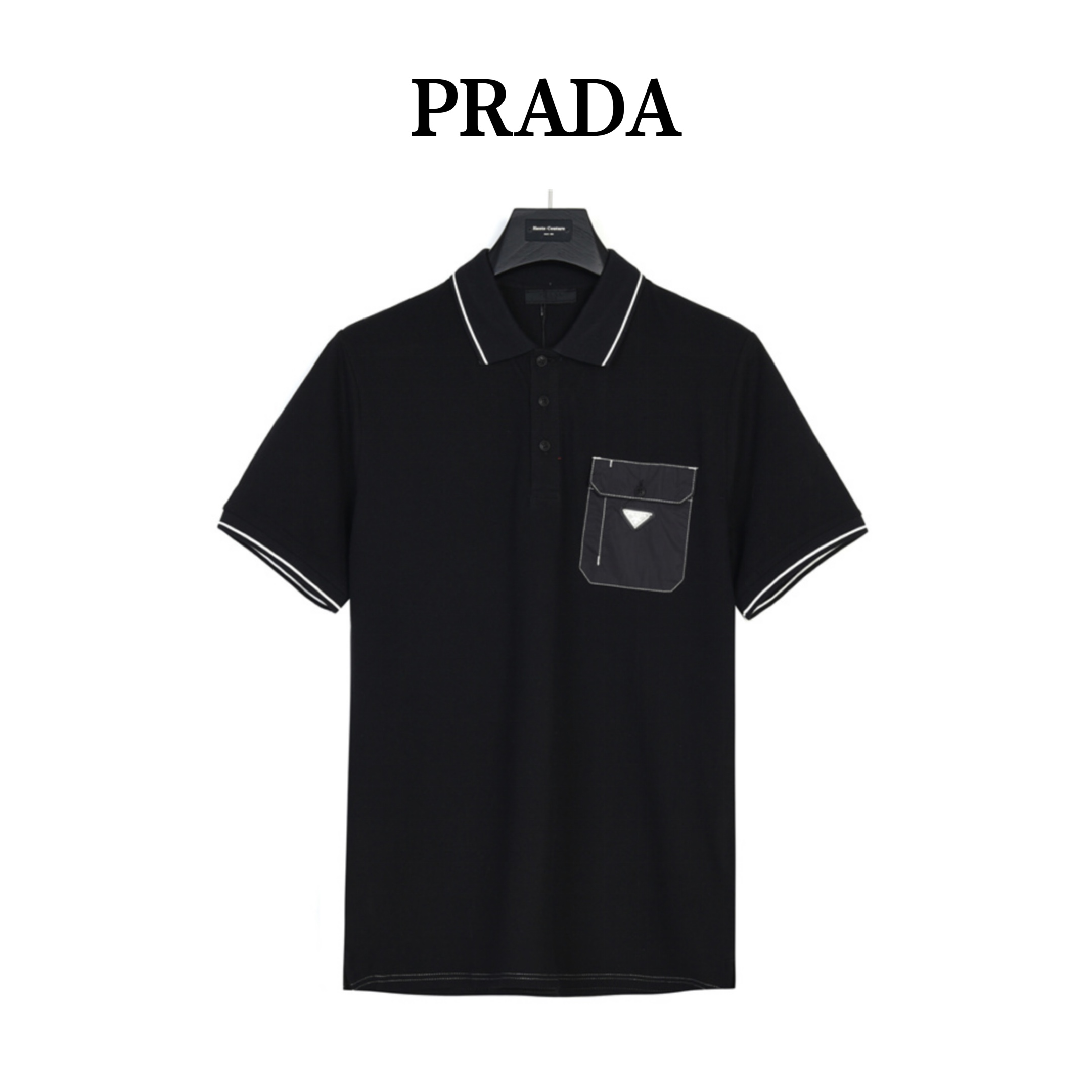 Prada /普拉达 23ss 胸前口袋三角标短袖Polo衫