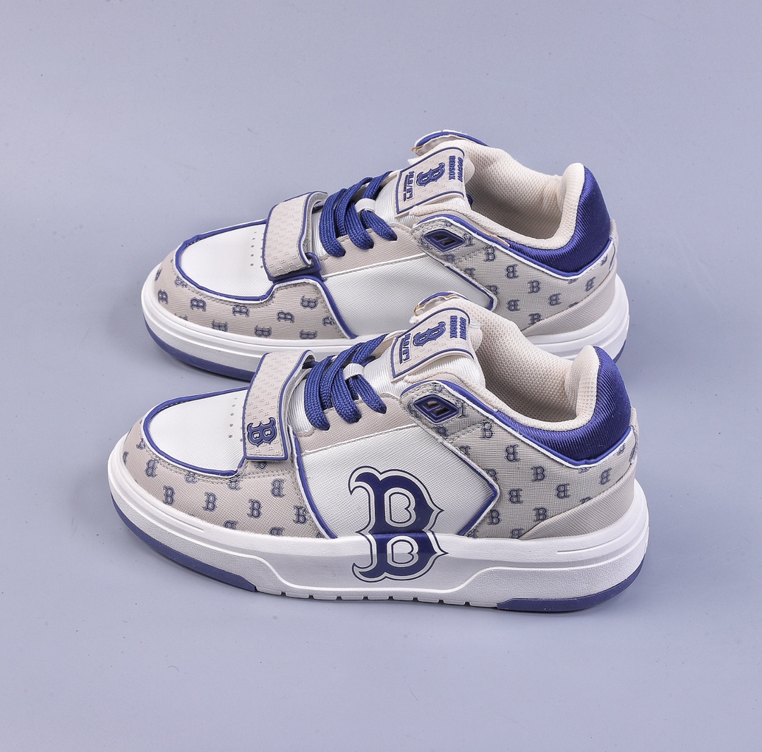 MLB Chunky Liner Basic Beige Print New York Yankees Increased Thick Sole Velcro Versatile Casual Shoes