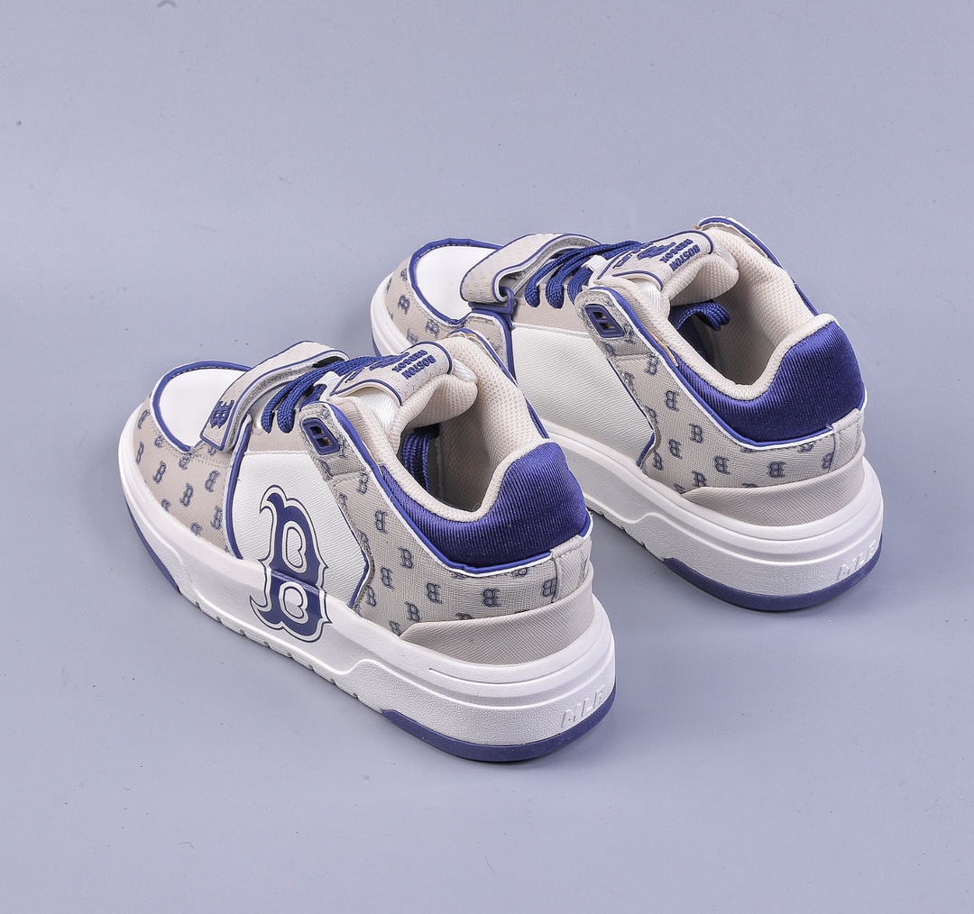 MLB Chunky Liner Basic Beige Print New York Yankees Increased Thick Sole Velcro Versatile Casual Shoes