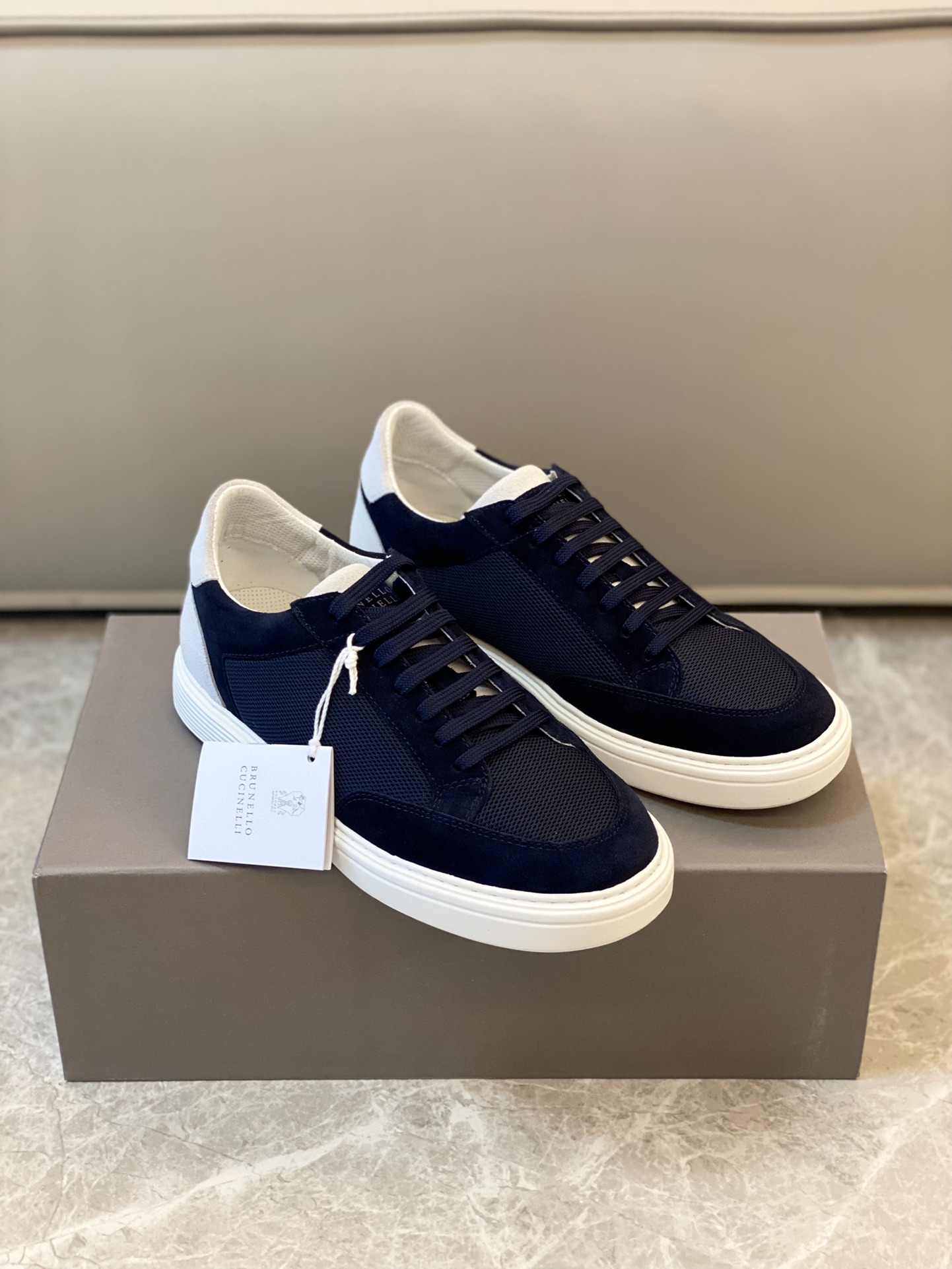 Brunello Cucinelli Primavera/Verano Nuevo Bloqueo de Color Tablero Deportivo Zapatos de Hombre ¡Este