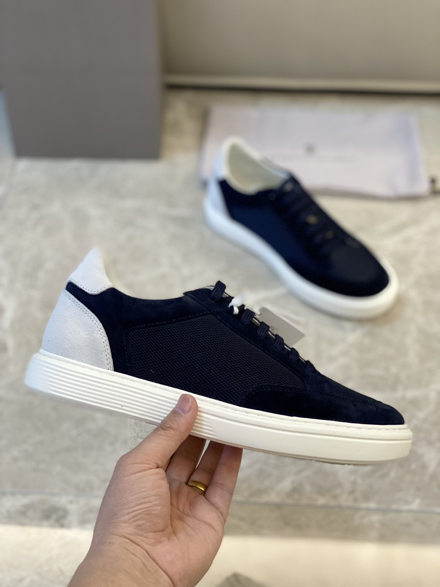 Brunello Cucinelli Primavera/Verano Nuevo Bloqueo de Color Tablero Deportivo Zapatos de Hombre ¡Este