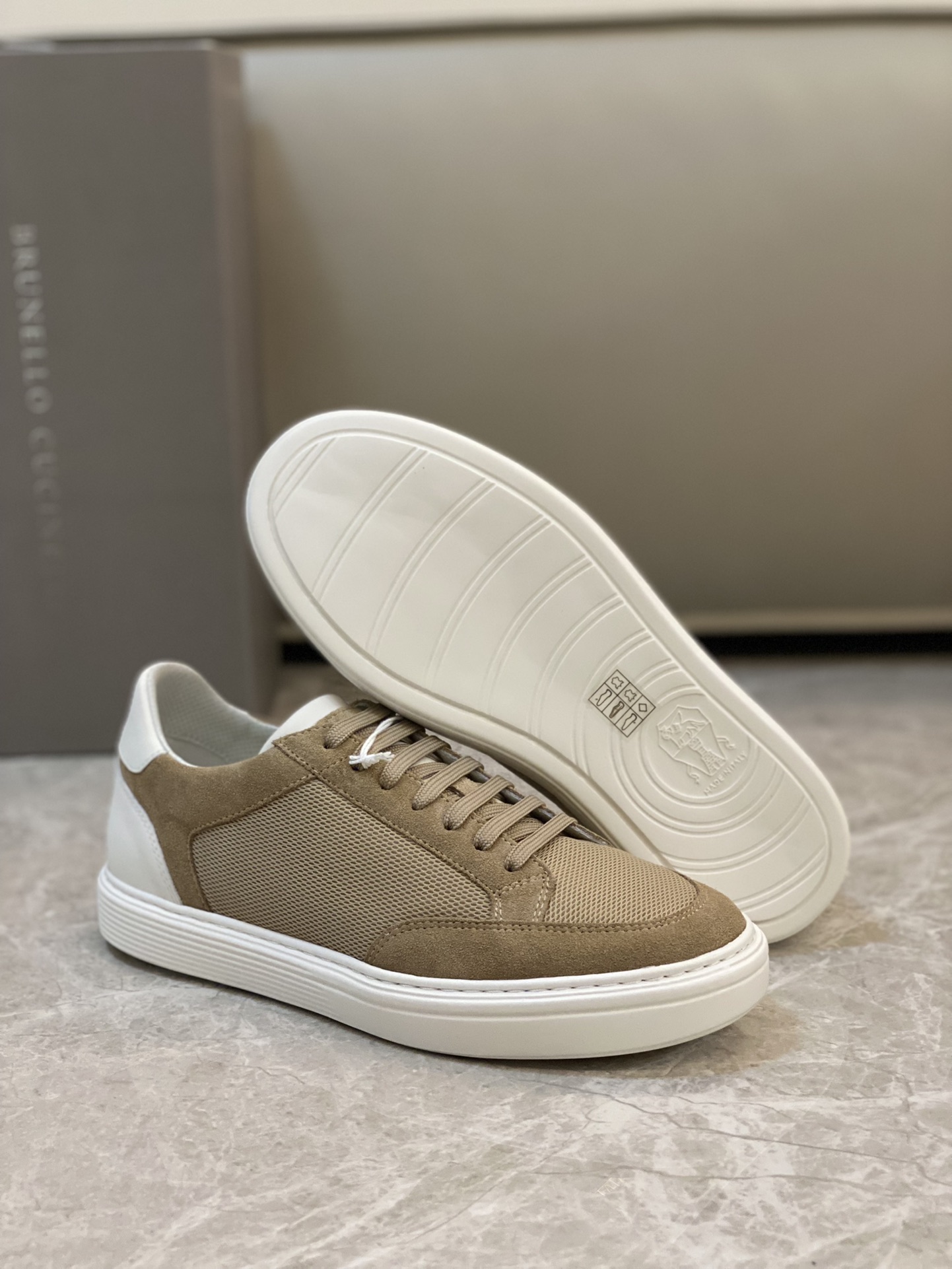 Brunello Cucinelli Primavera/Verano Nuevo Bloqueo de Color Tablero Deportivo Zapatos de Hombre ¡Este