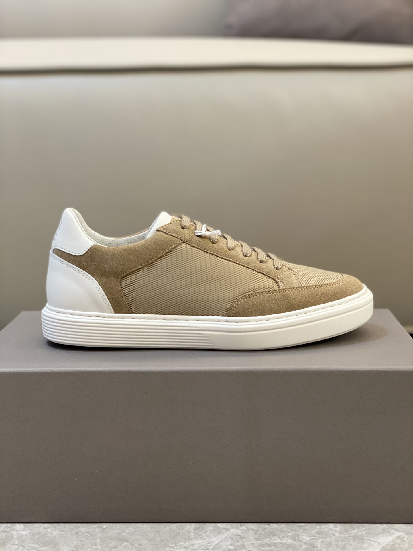 Brunello Cucinelli Primavera/Verano Nuevo Bloqueo de Color Tablero Deportivo Zapatos de Hombre ¡Este