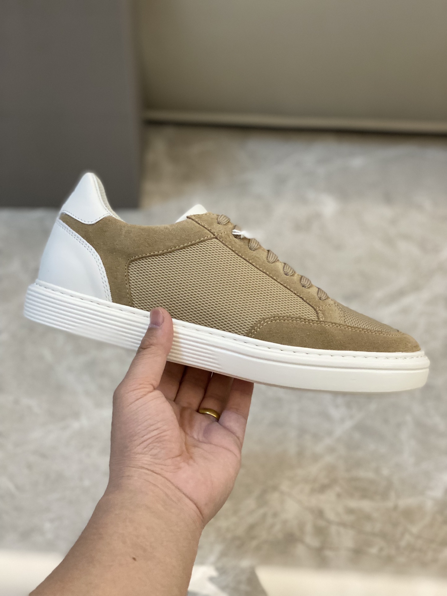 Brunello Cucinelli Primavera/Verano Nuevo Bloqueo de Color Tablero Deportivo Zapatos de Hombre ¡Este