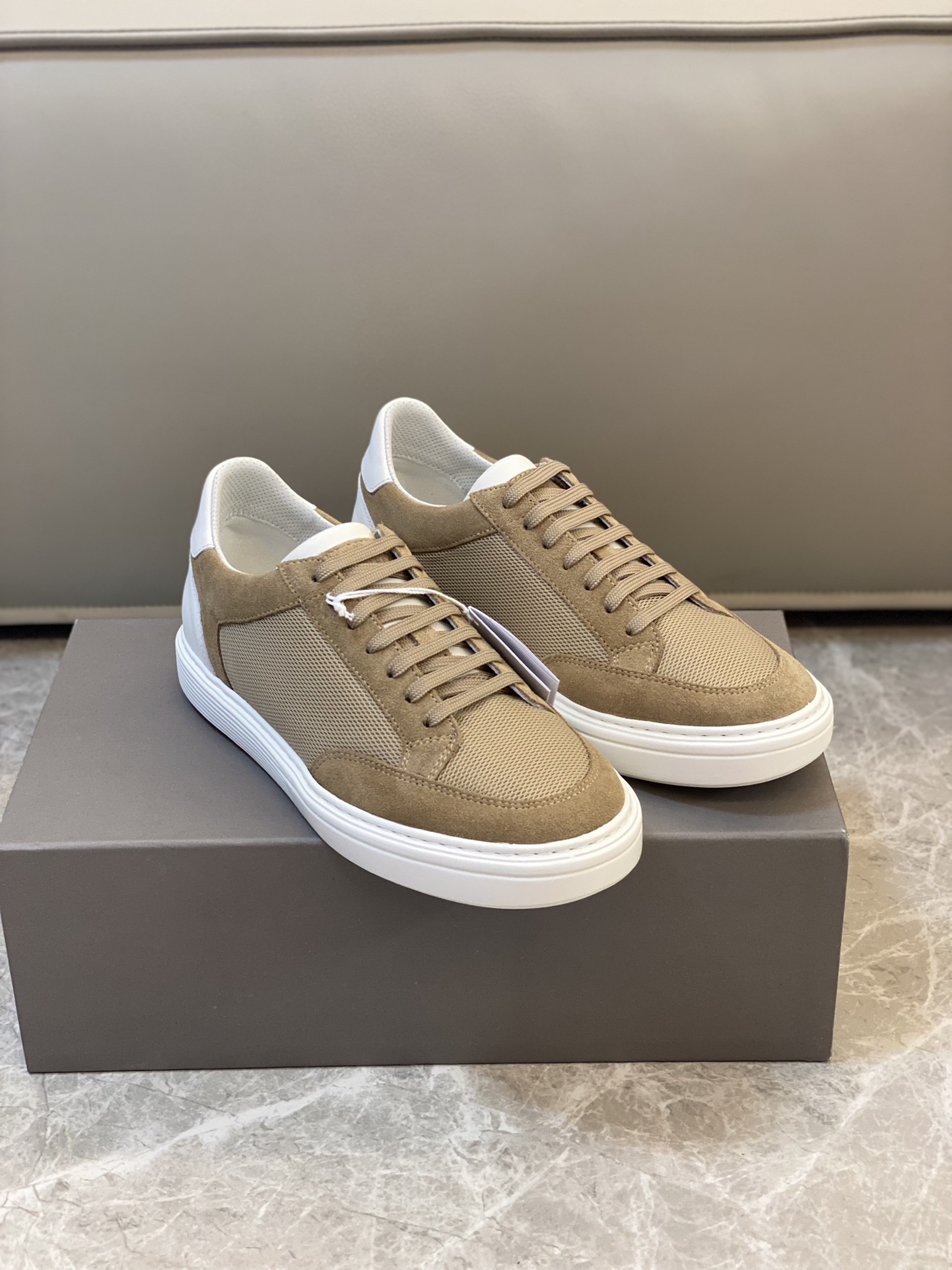 Brunello Cucinelli Primavera/Verano Nuevo Bloqueo de Color Tablero Deportivo Zapatos de Hombre ¡Este