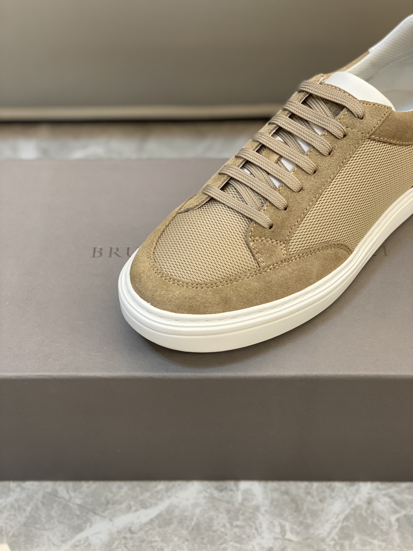 Brunello Cucinelli Primavera/Verano Nuevo Bloqueo de Color Tablero Deportivo Zapatos de Hombre ¡Este