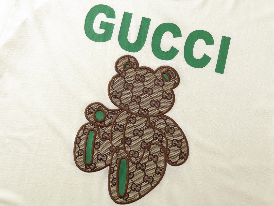 160 Gucci22Fw 春夏最新 万针刺绣小熊加印花logo