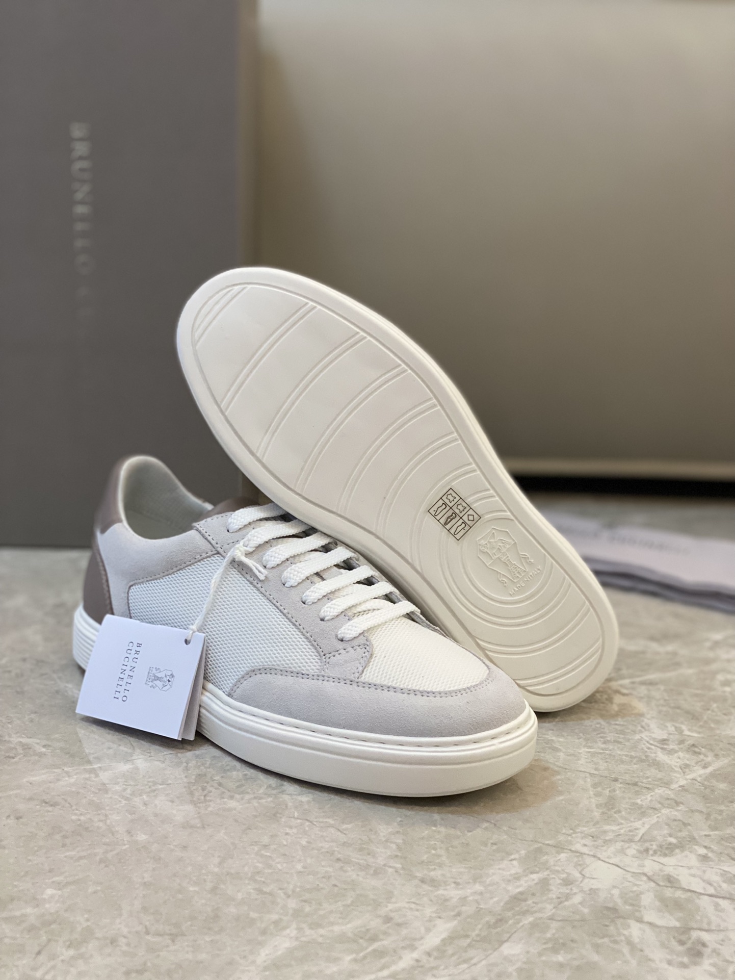Brunello Cucinelli Primavera/Verano Nuevo Bloqueo de Color Tablero Deportivo Zapatos de Hombre ¡Este
