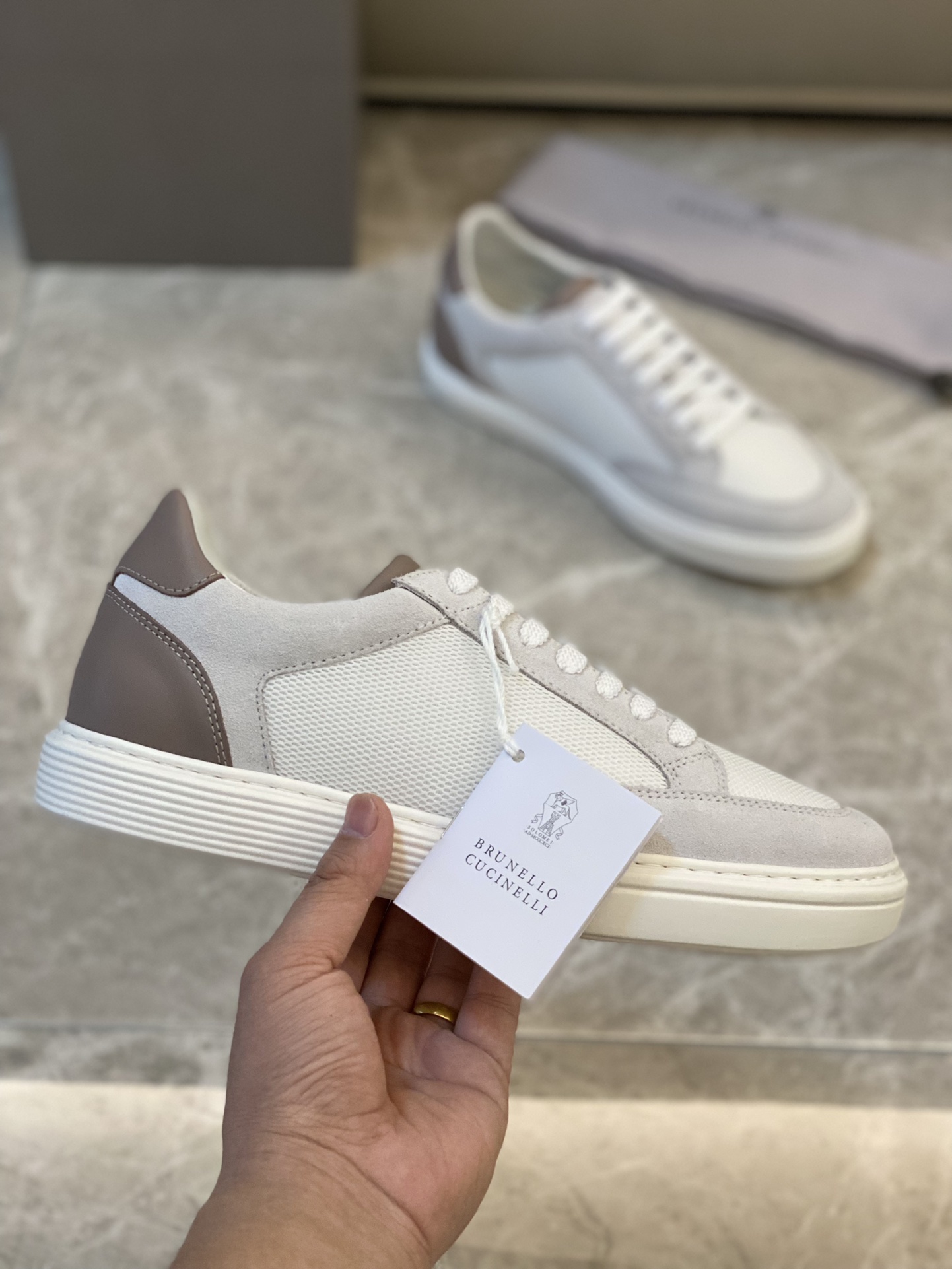 Brunello Cucinelli Primavera/Verano Nuevo Bloqueo de Color Tablero Deportivo Zapatos de Hombre ¡Este