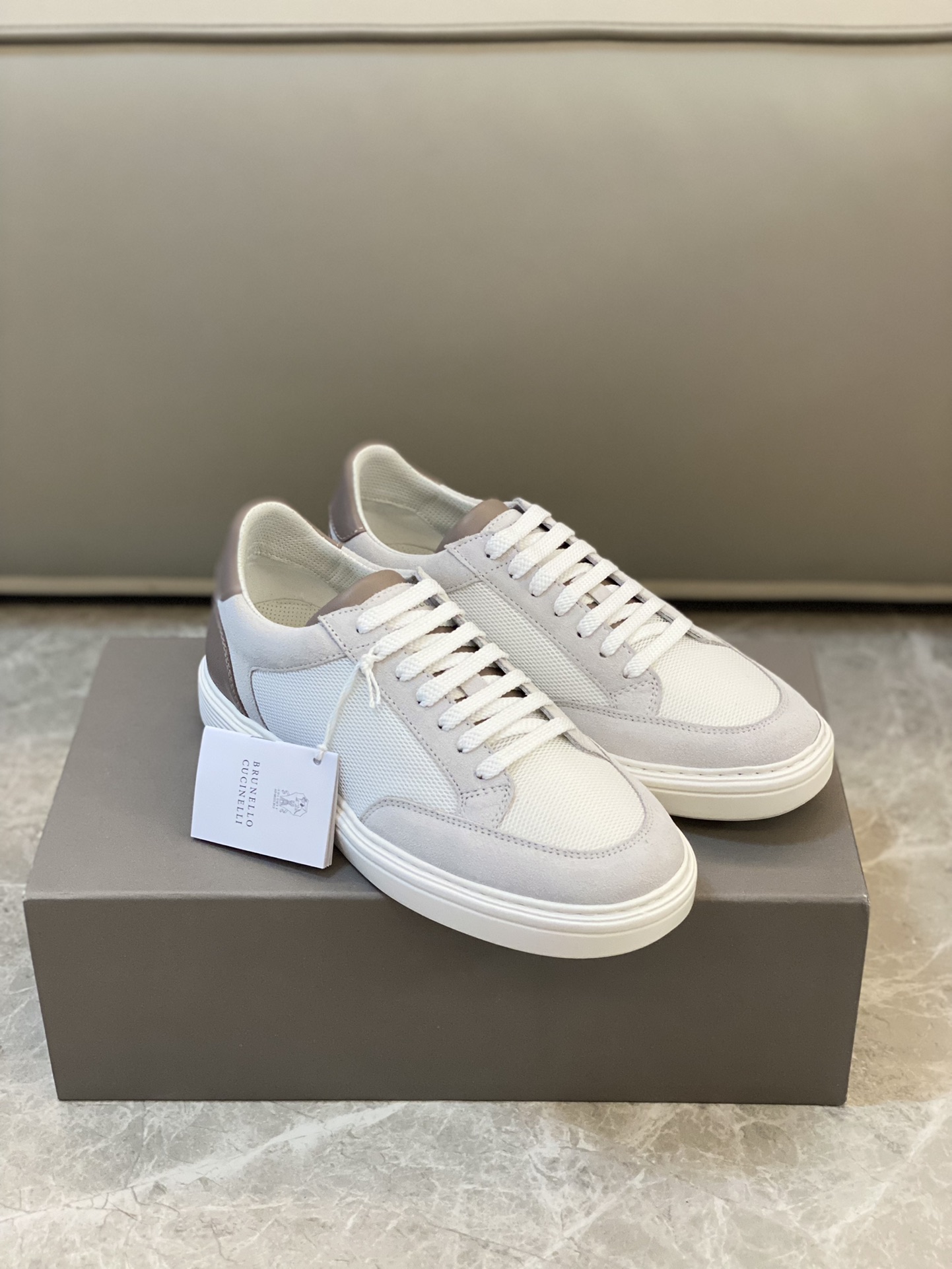 Brunello Cucinelli Primavera/Verano Nuevo Bloqueo de Color Tablero Deportivo Zapatos de Hombre ¡Este