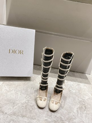Dior Boots Designer 1:1 Replica Gold Openwork Genuine Leather Lambskin Patent Sheepskin Fashion