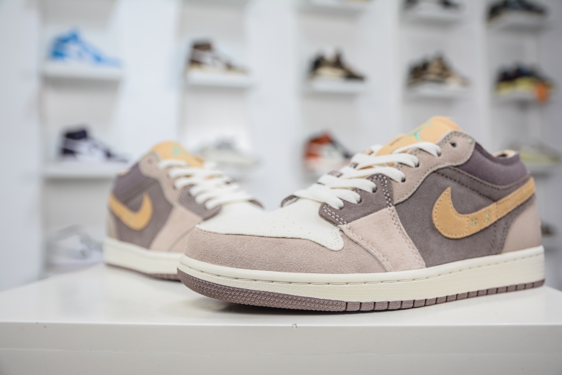 原装Air Jordan 1 Low 棕黄 AJ1乔1低帮休闲板鞋DN1635-200