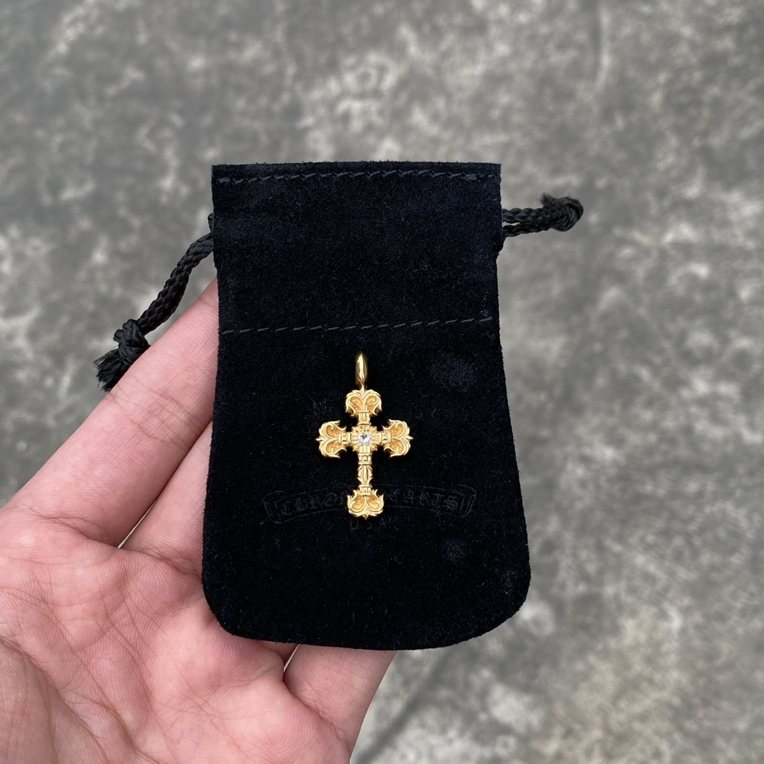 Gold-plated diamond-set customization, 22k real gold customization, necklace pendant