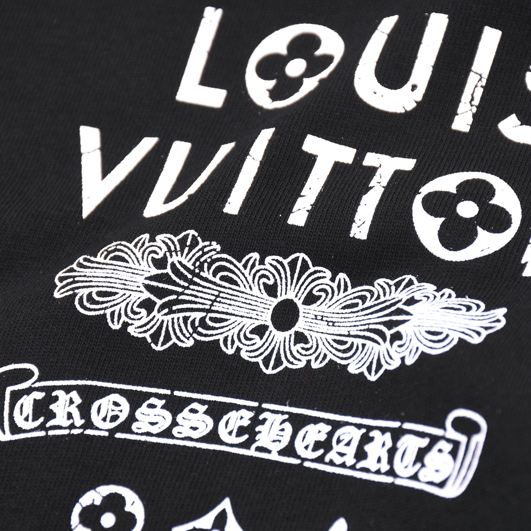 上新170 LOUIS VUITTONChrome Hearts路易威登联名克罗印花圆领短袖