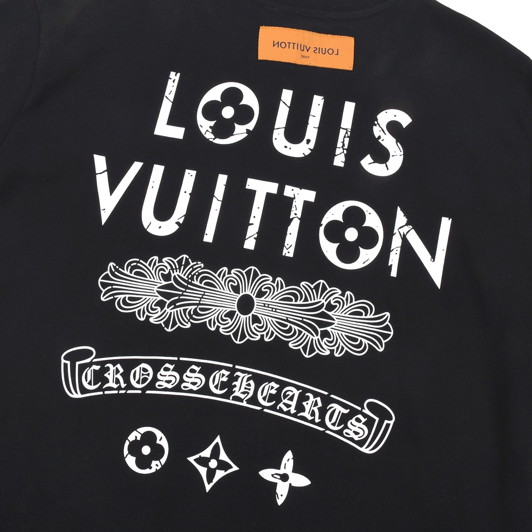 上新170 LOUIS VUITTONChrome Hearts路易威登联名克罗印花圆领短袖