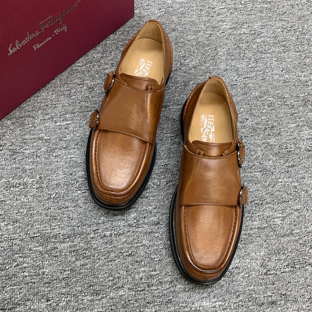 Ferragamo Style Leather Men's Shoes Lookbook Reference image 2
