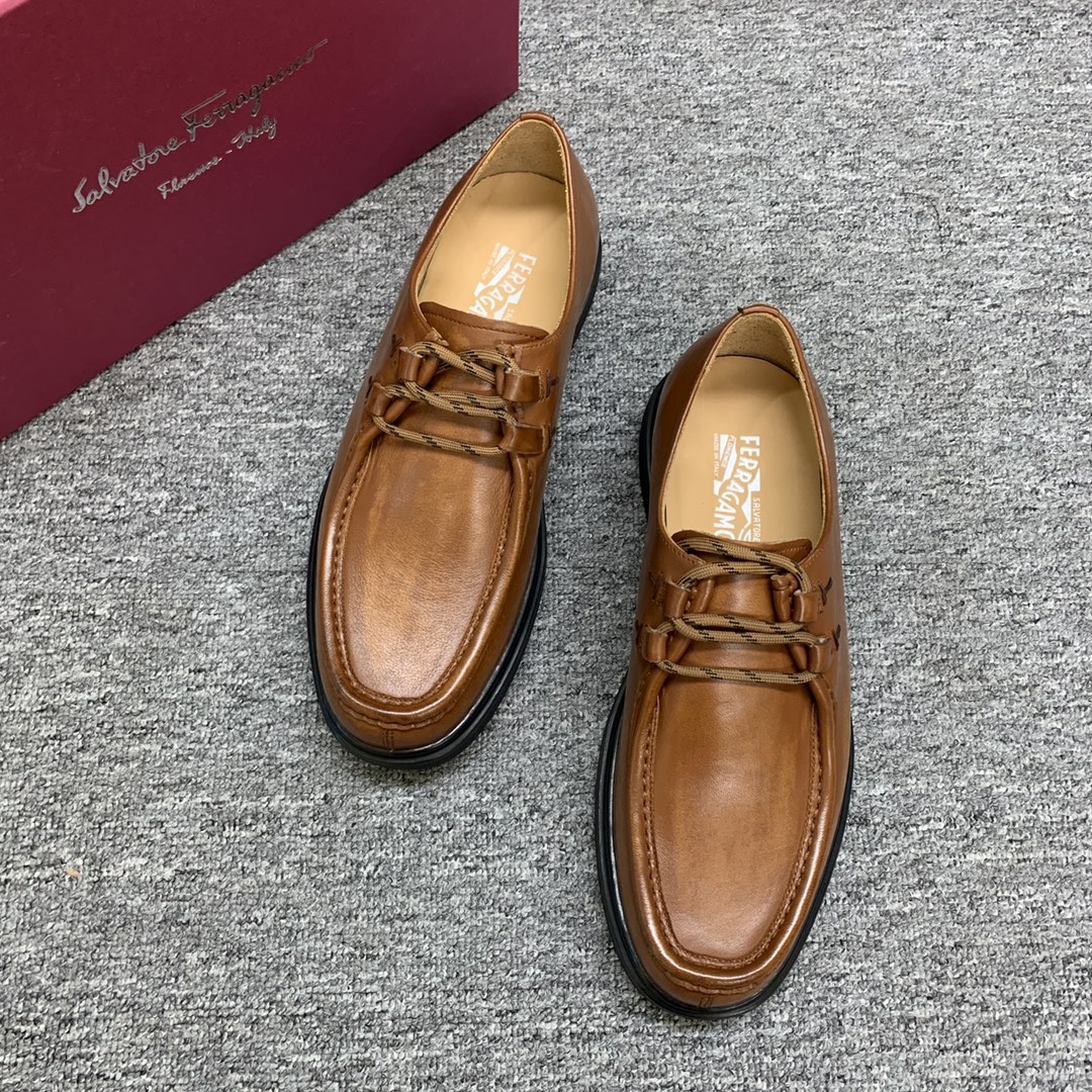 Ferragamo Style Leather Men's Shoes Lookbook Reference image 2