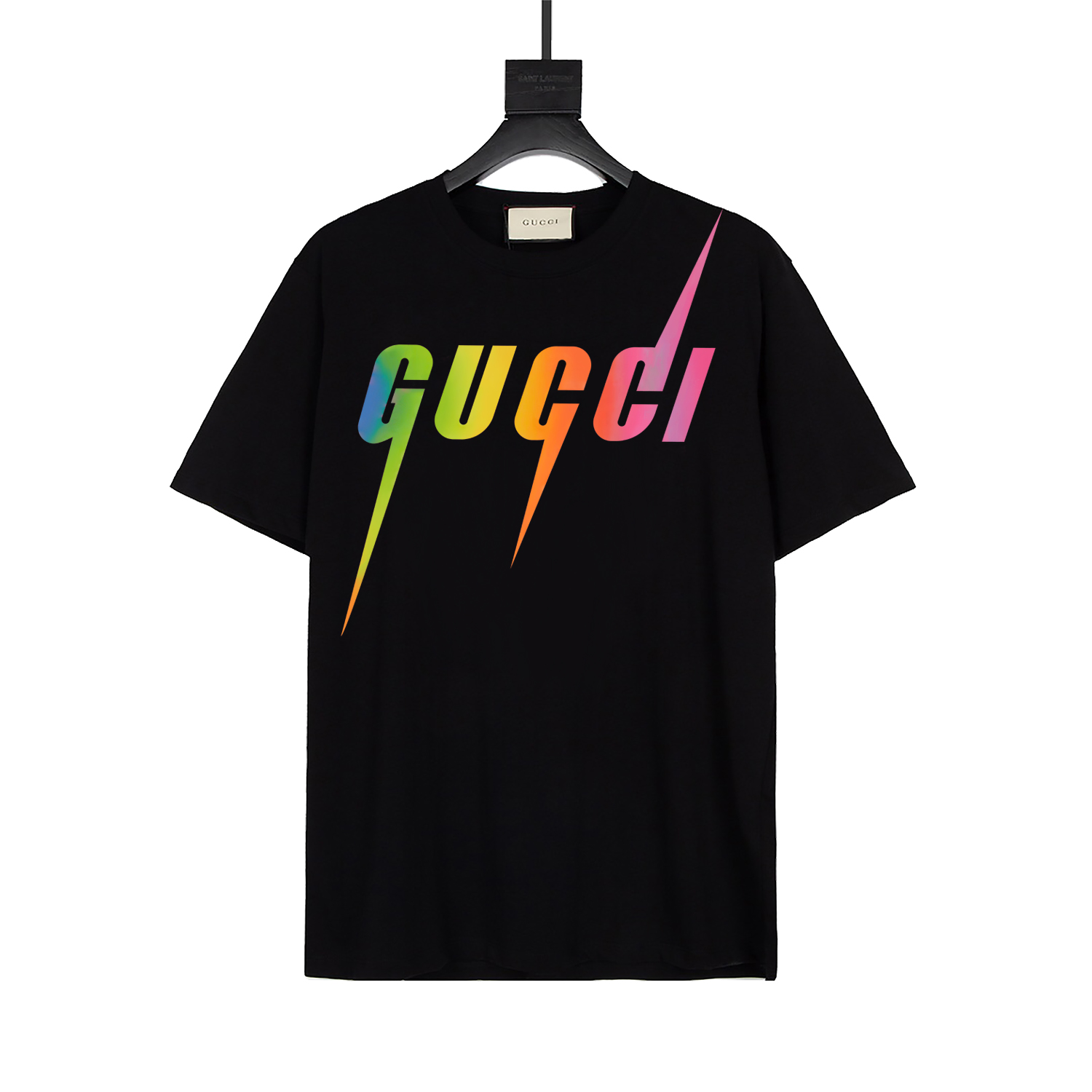 Gucci 古驰 20ss nueva camiseta de manga corta con estampado de arcoíris y hoja, degradado llamativo y distintivo, que hac…