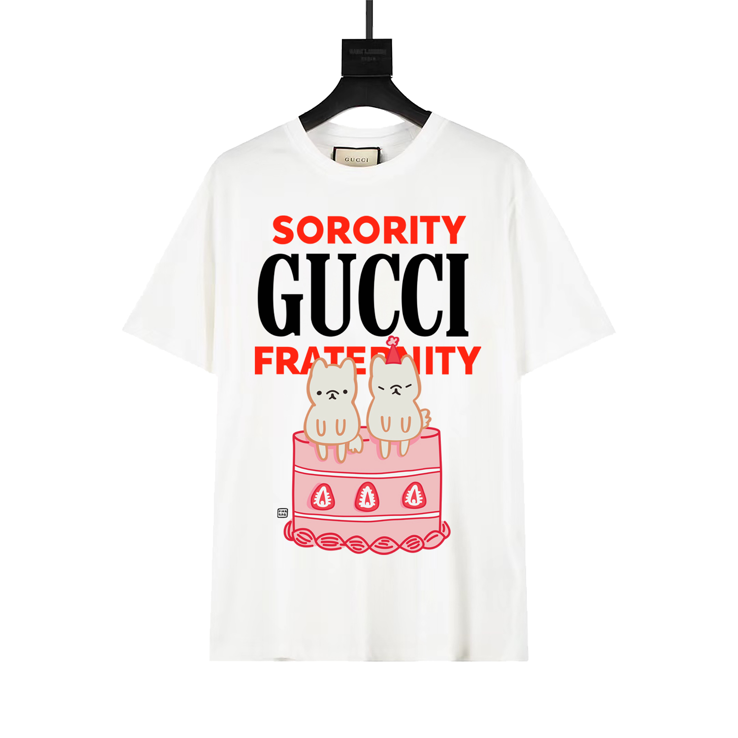 Gucci 古驰 primavera-verano nuevos productos, serie Kawaii letras fresa 🍓 pastel estampado camiseta de manga corta para …