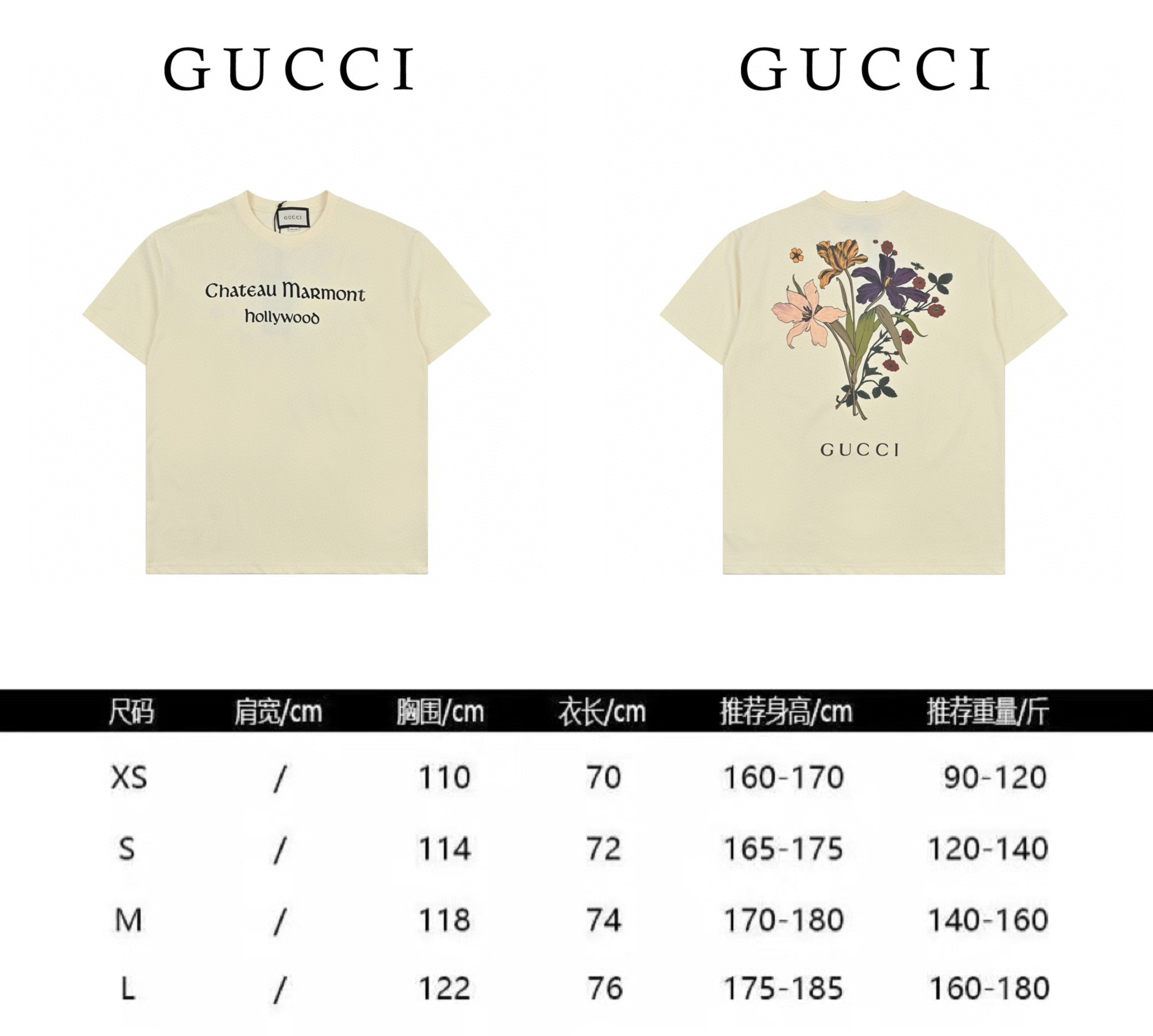 160 gucci联名D限定满印后背印花短袖