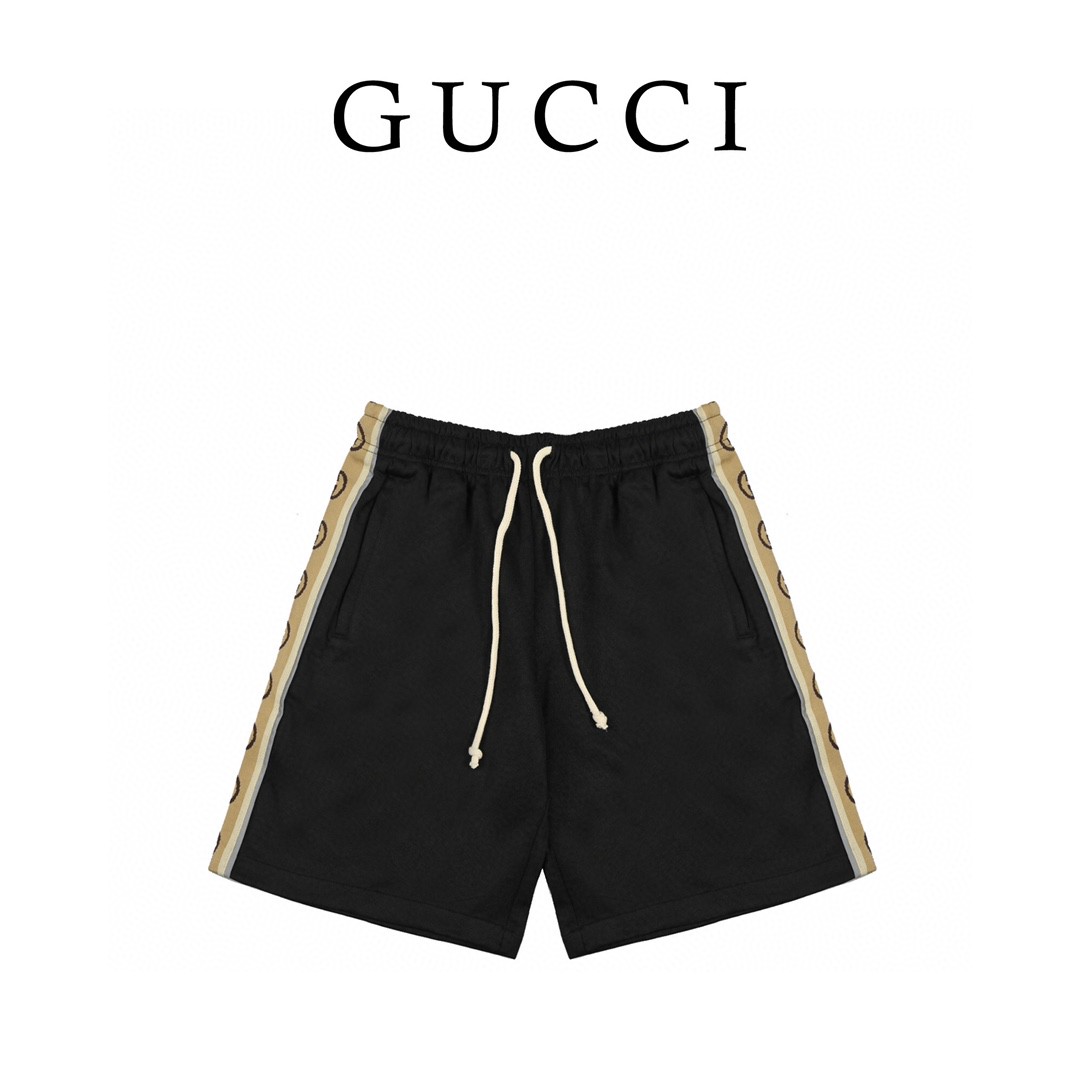 Gucci/古驰20ss侧边双G反光织带短裤