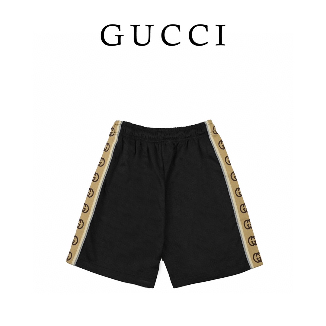 Gucci/古驰20ss侧边双G反光织带短裤