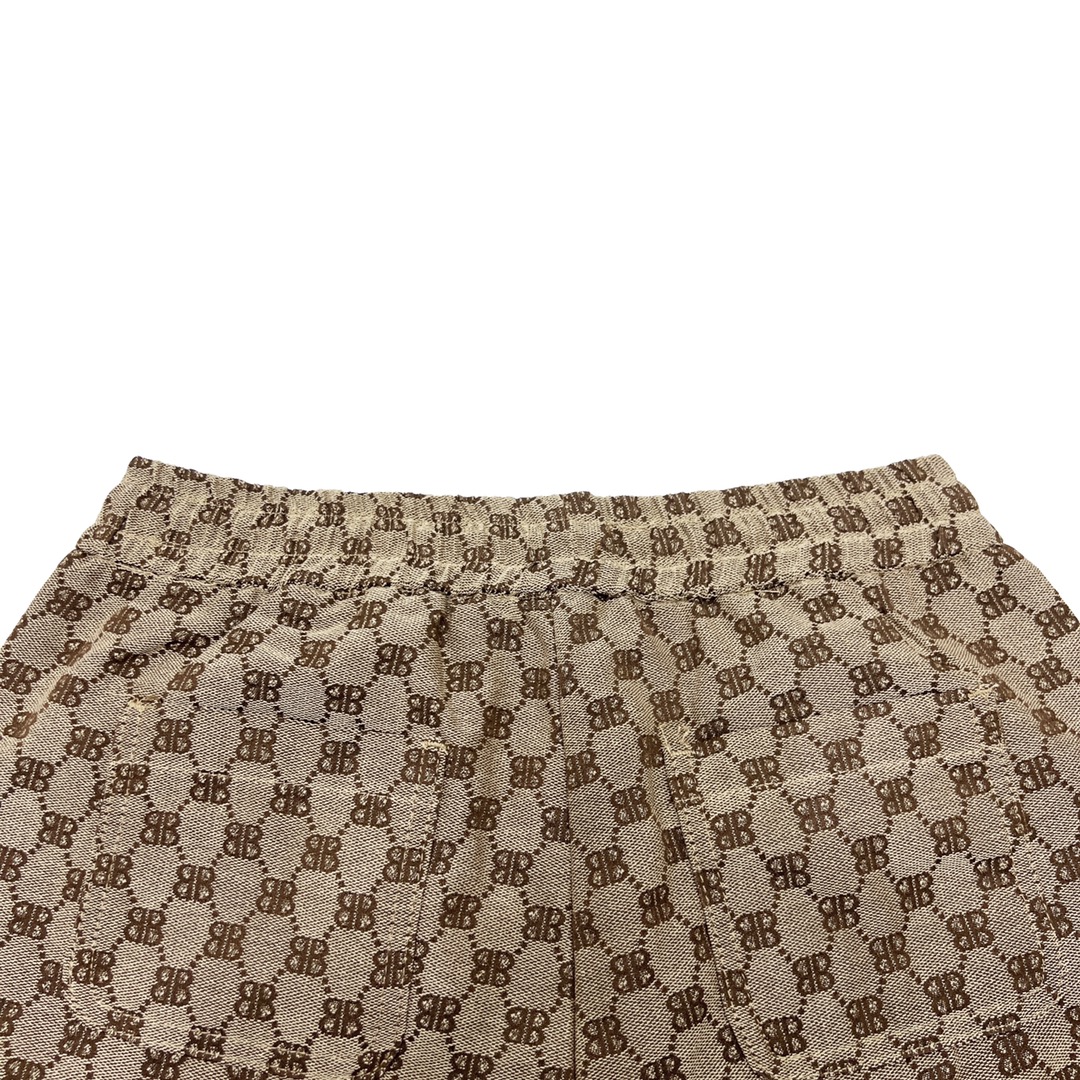 180 Balenciaga x Gucci 联名提花卡其色短裤