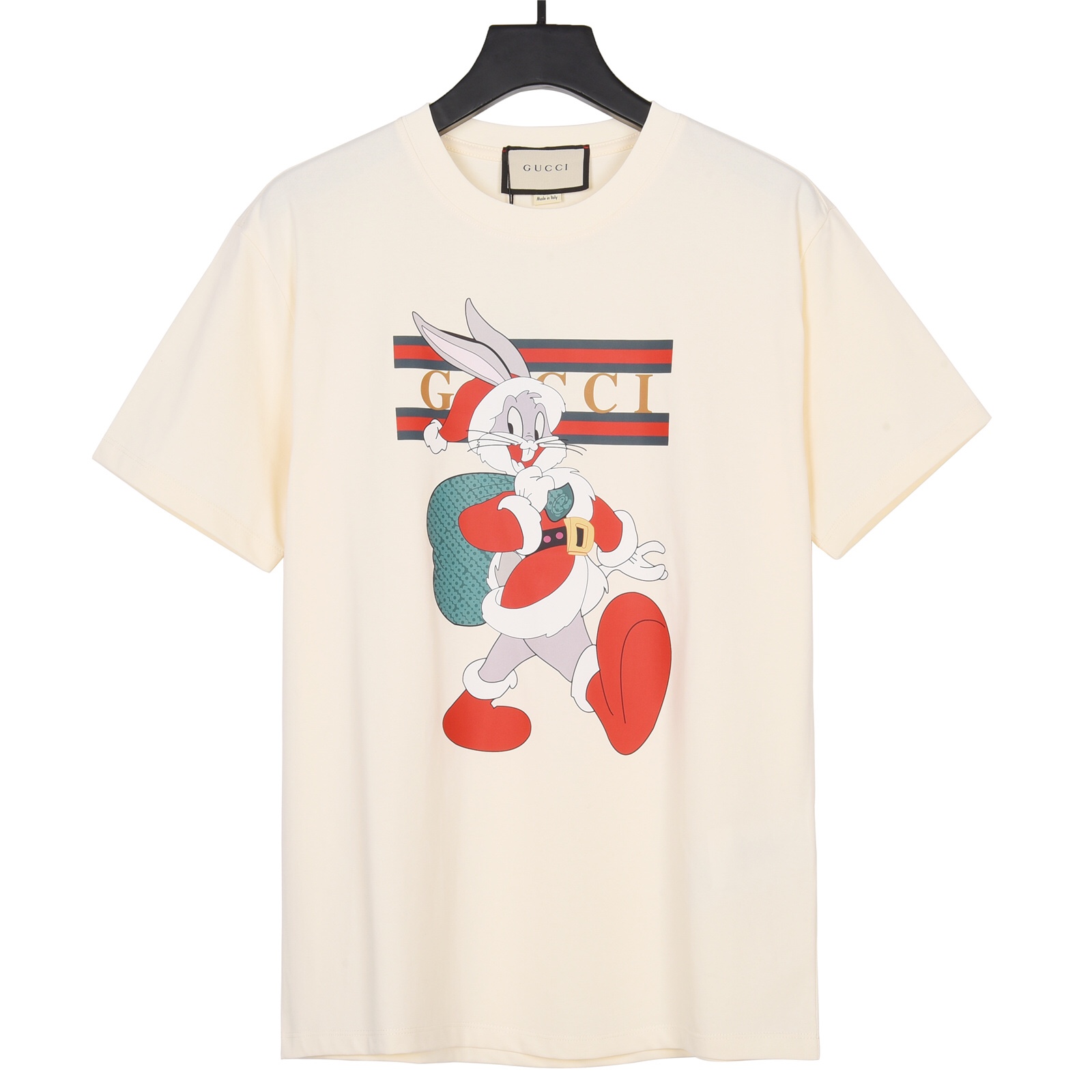 上新170 GUCCI/古驰 23Fw兔年限定圣诞兔印花短袖T恤