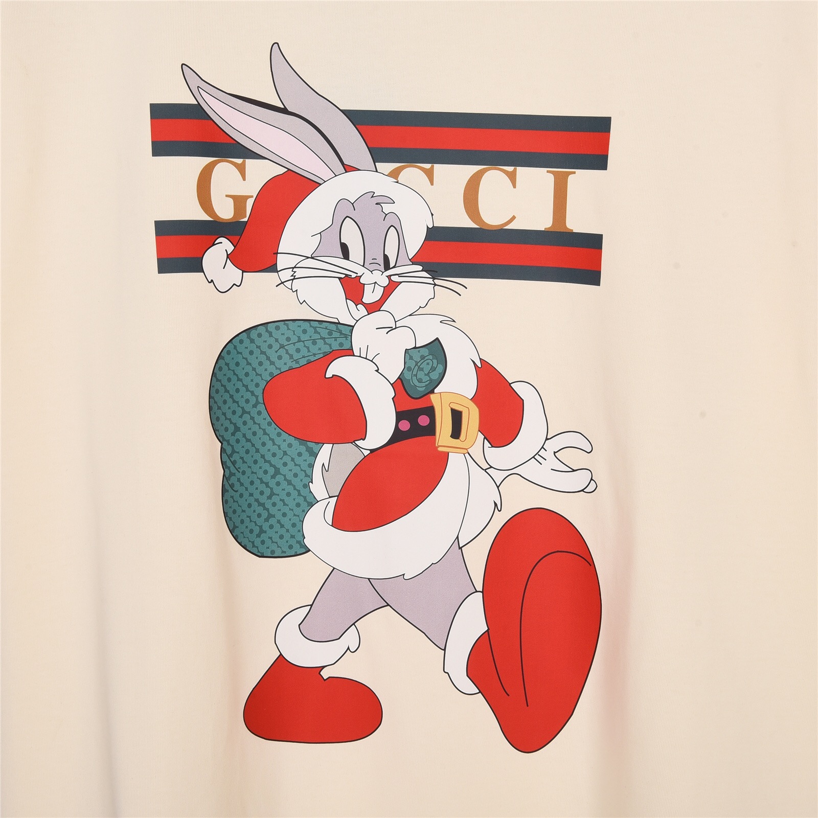 上新170 GUCCI/古驰 23Fw兔年限定圣诞兔印花短袖T恤