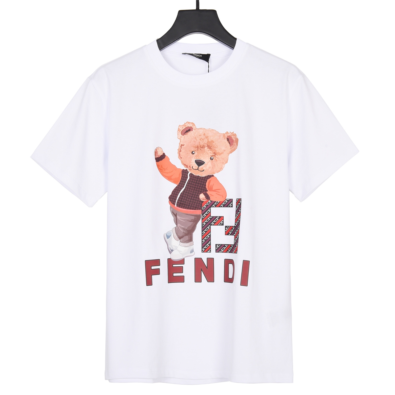 上新170 Fendi 芬迪23ss 举手熊 印花短袖