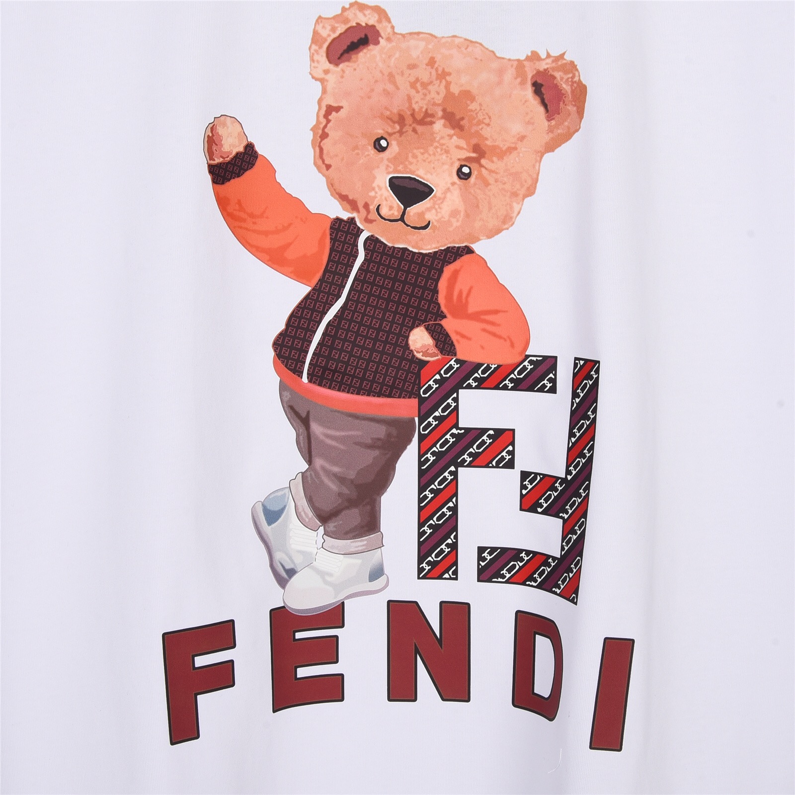 上新170 Fendi 芬迪23ss 举手熊 印花短袖