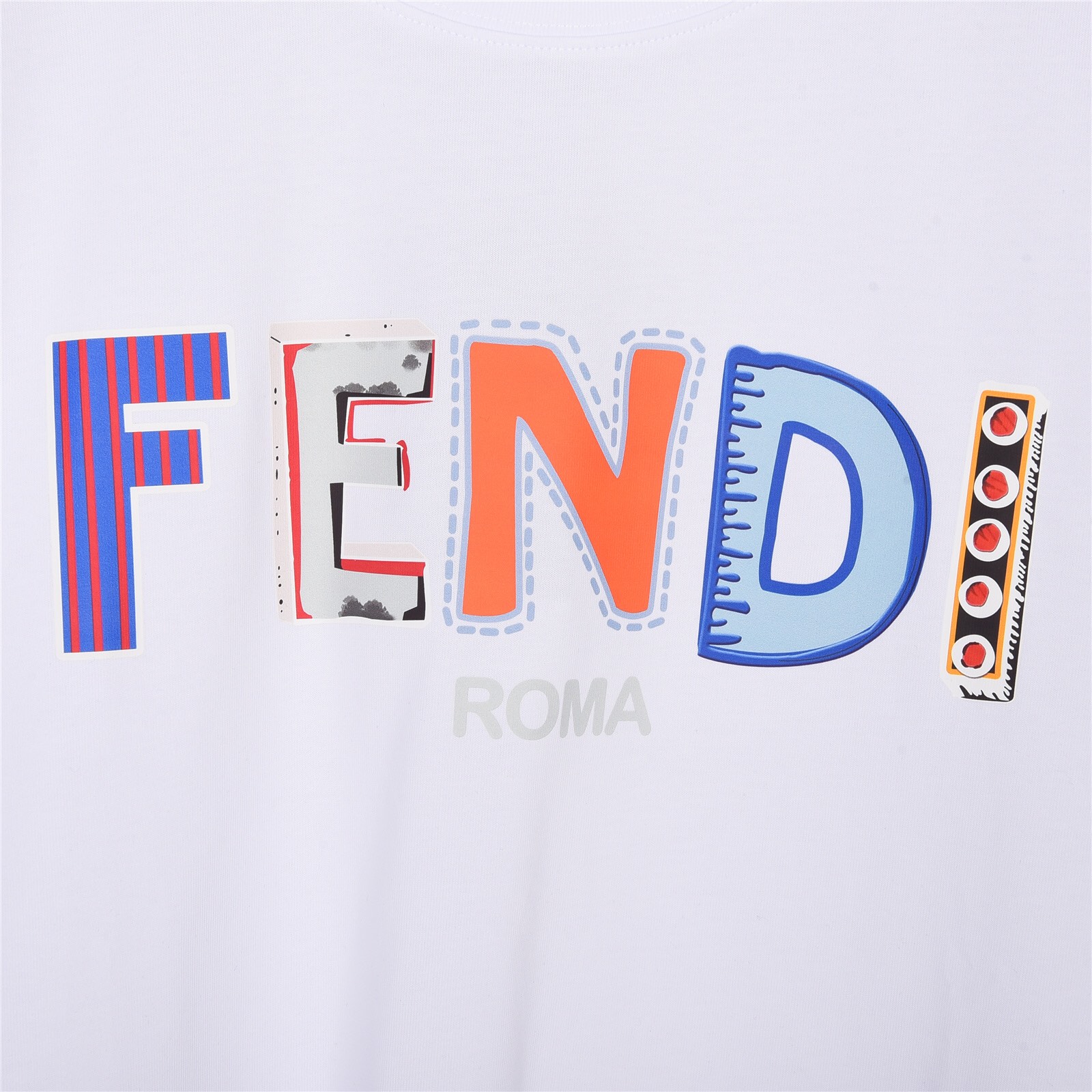 上新170 Fendi 芬迪23ss 七彩字母 印花短袖 数码直喷印花logo 专柜新款