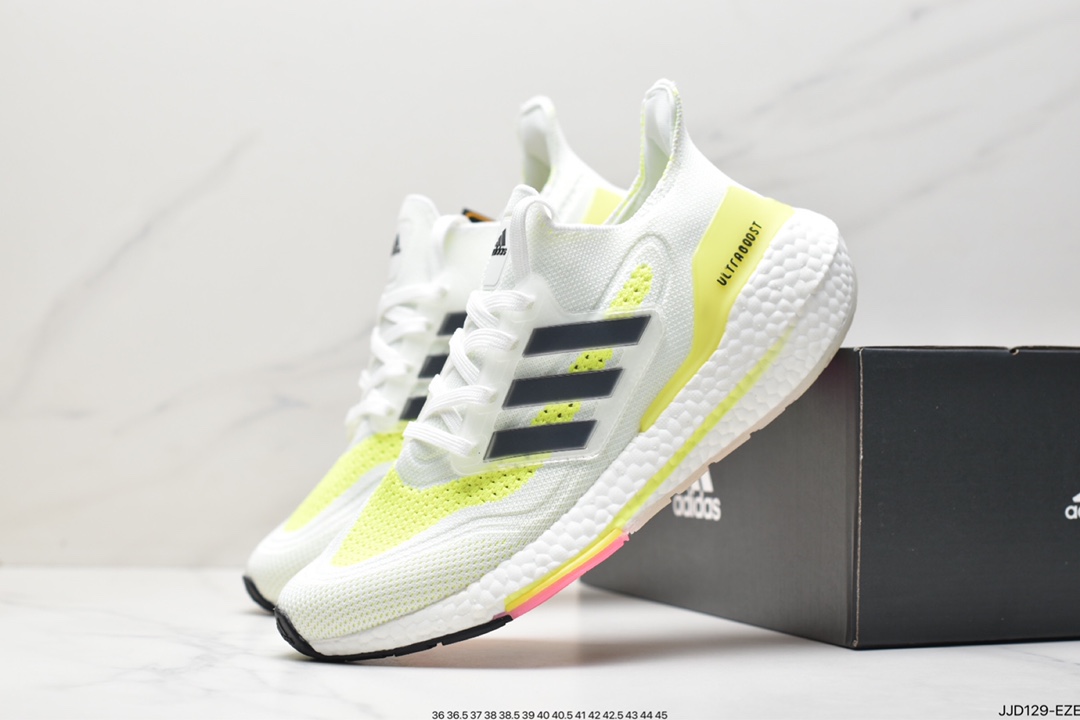 Adidas Ultra Boost 2021 ”White Clear Blue” UB2021 version socks jogging shoes ”Sky Blue White Dark Blue” GZ7120