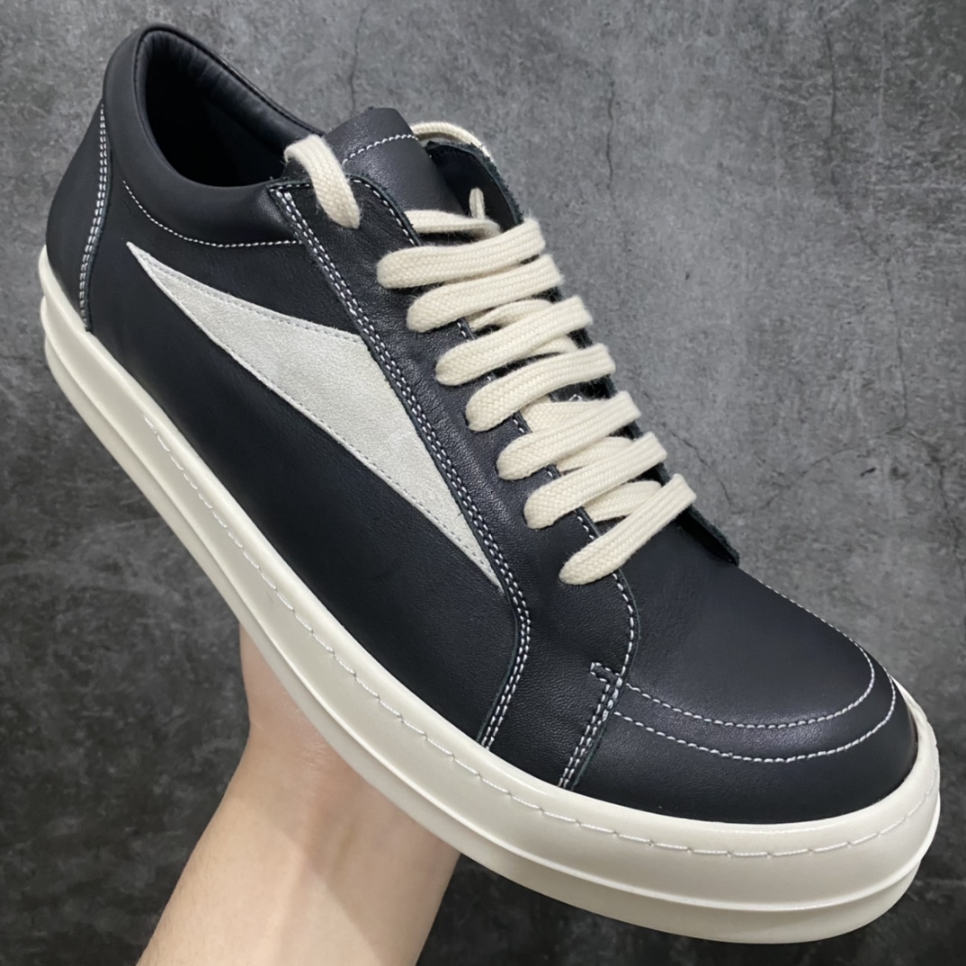 Channel version Rick Owens Rick Owens RO low-top leather fashion sneakers