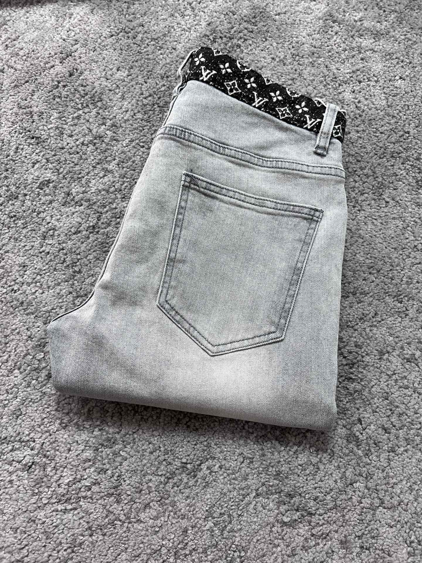 Louis Vuitton Clothing Jeans Grey White Fashion