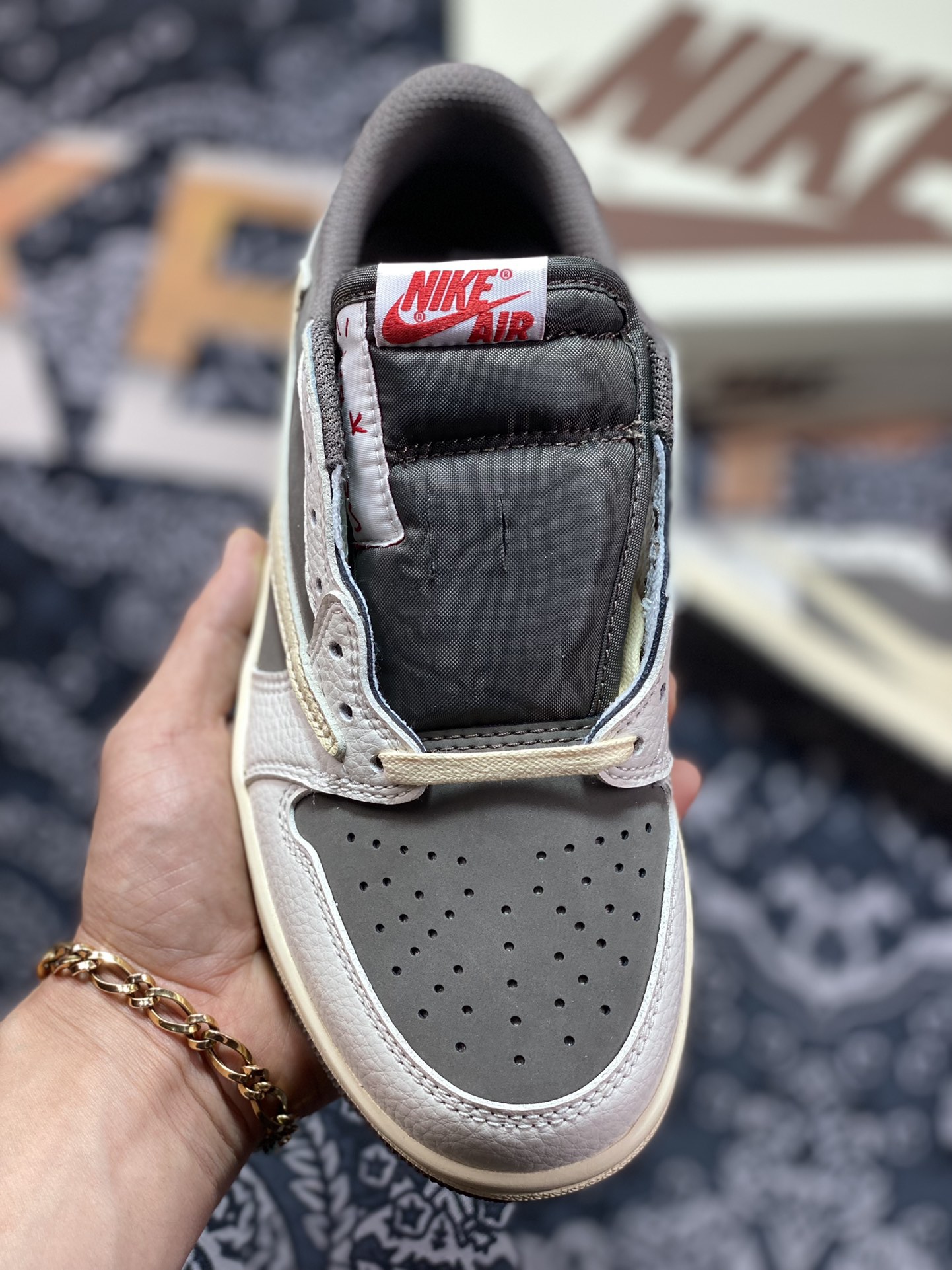 原装级别 Travis Scott x Air Jordan 1 Low ” Reverse Mocha ” 白棕摩卡  DM7866-162