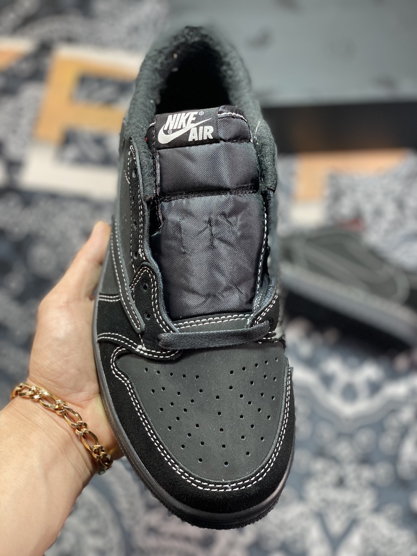 原装级别Travis Scott x Air Jordan 1 Low OG “Black Phantom” 低帮  DM7866-001