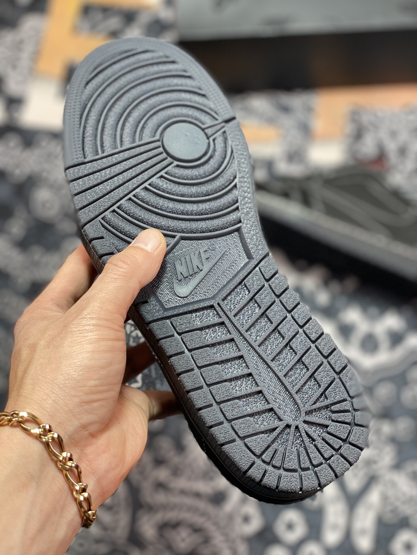 原装级别Travis Scott x Air Jordan 1 Low OG “Black Phantom” 低帮  DM7866-001