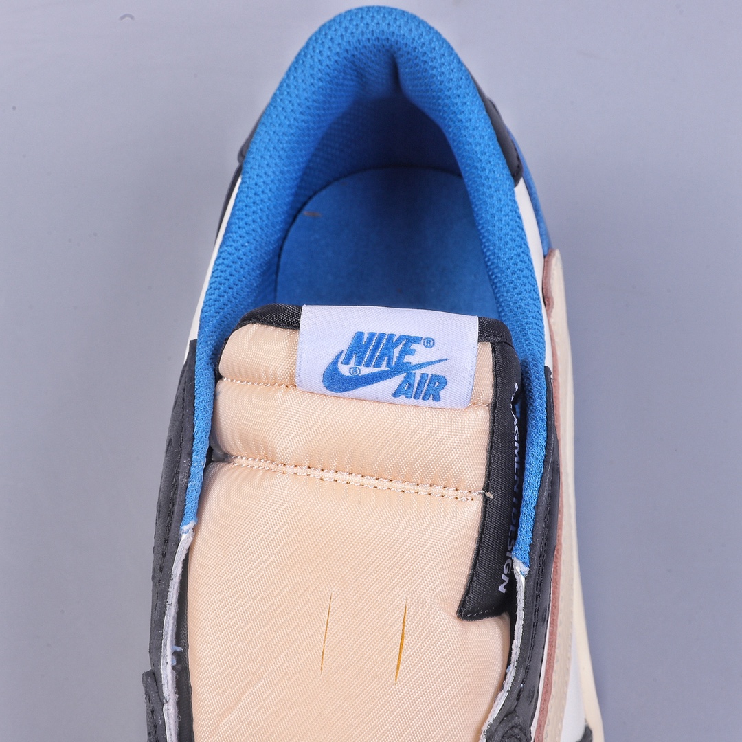 280 G版Travis Scott x Fragment x Air Jordan 1 Low“Military Blue” 闪电倒勾低帮 DM7866-140