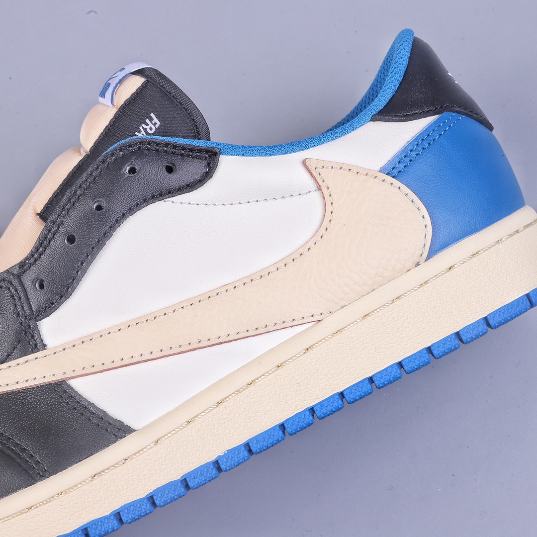 280 G版Travis Scott x Fragment x Air Jordan 1 Low“Military Blue” 闪电倒勾低帮 DM7866-140