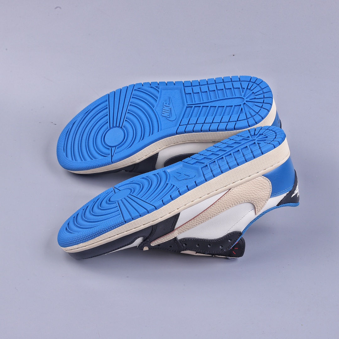 280 G版Travis Scott x Fragment x Air Jordan 1 Low“Military Blue” 闪电倒勾低帮 DM7866-140