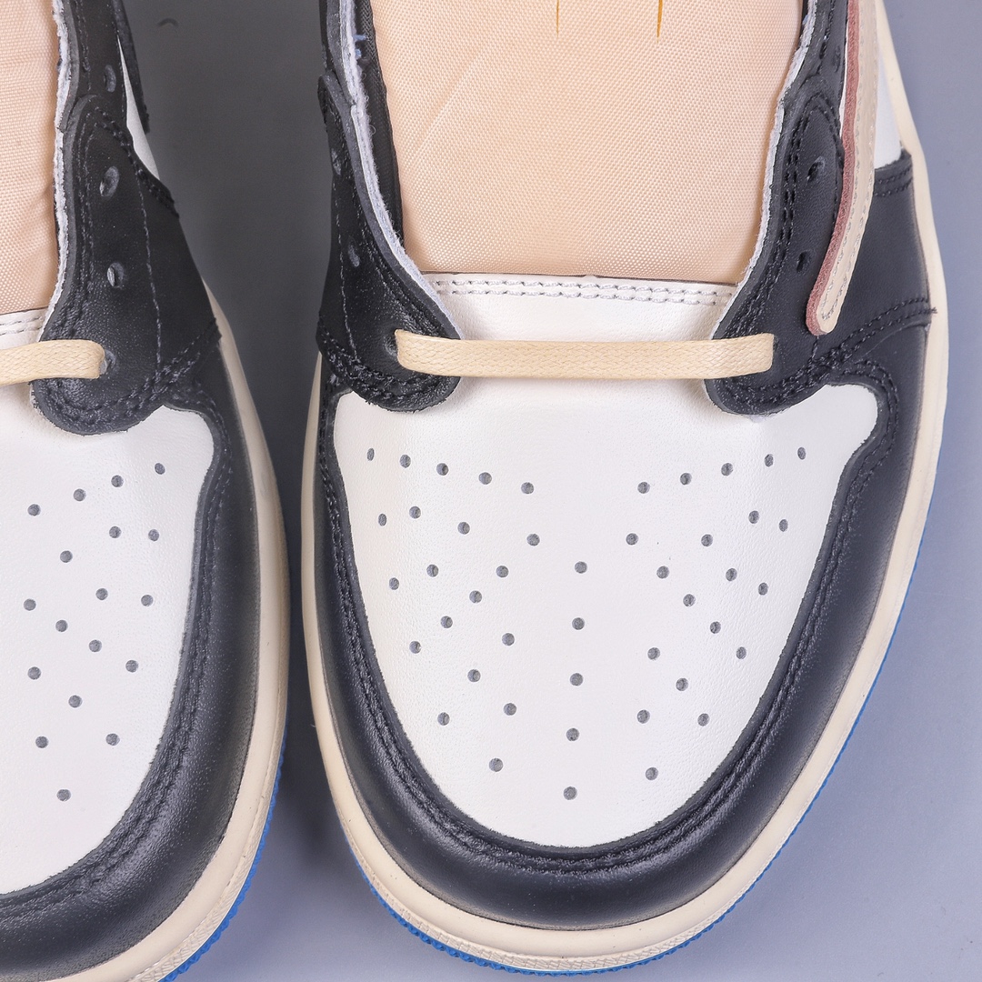 280 G版Travis Scott x Fragment x Air Jordan 1 Low“Military Blue” 闪电倒勾低帮 DM7866-140